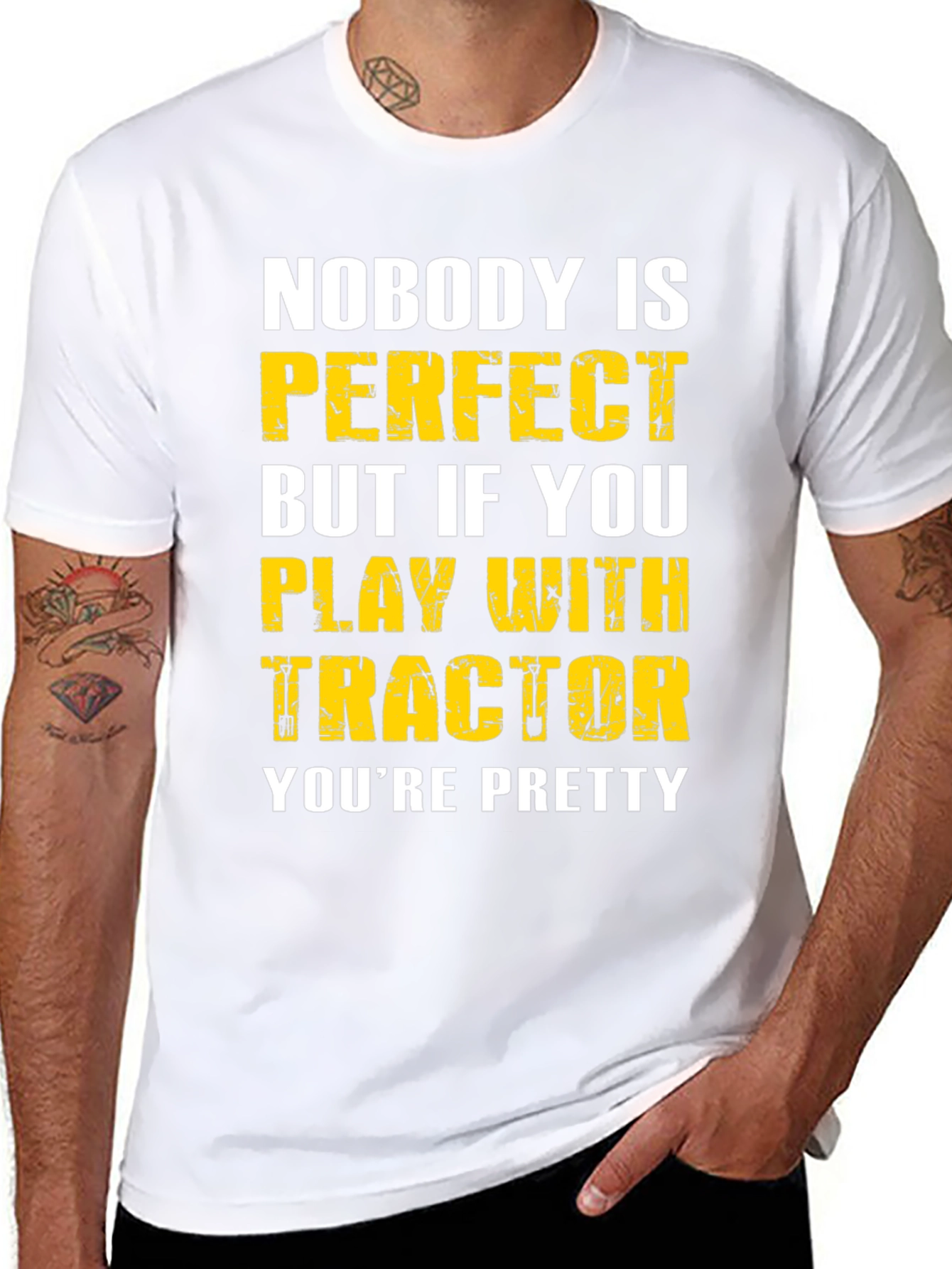 Funny Tractor T-Shirt - Nobody is Perfect - 8