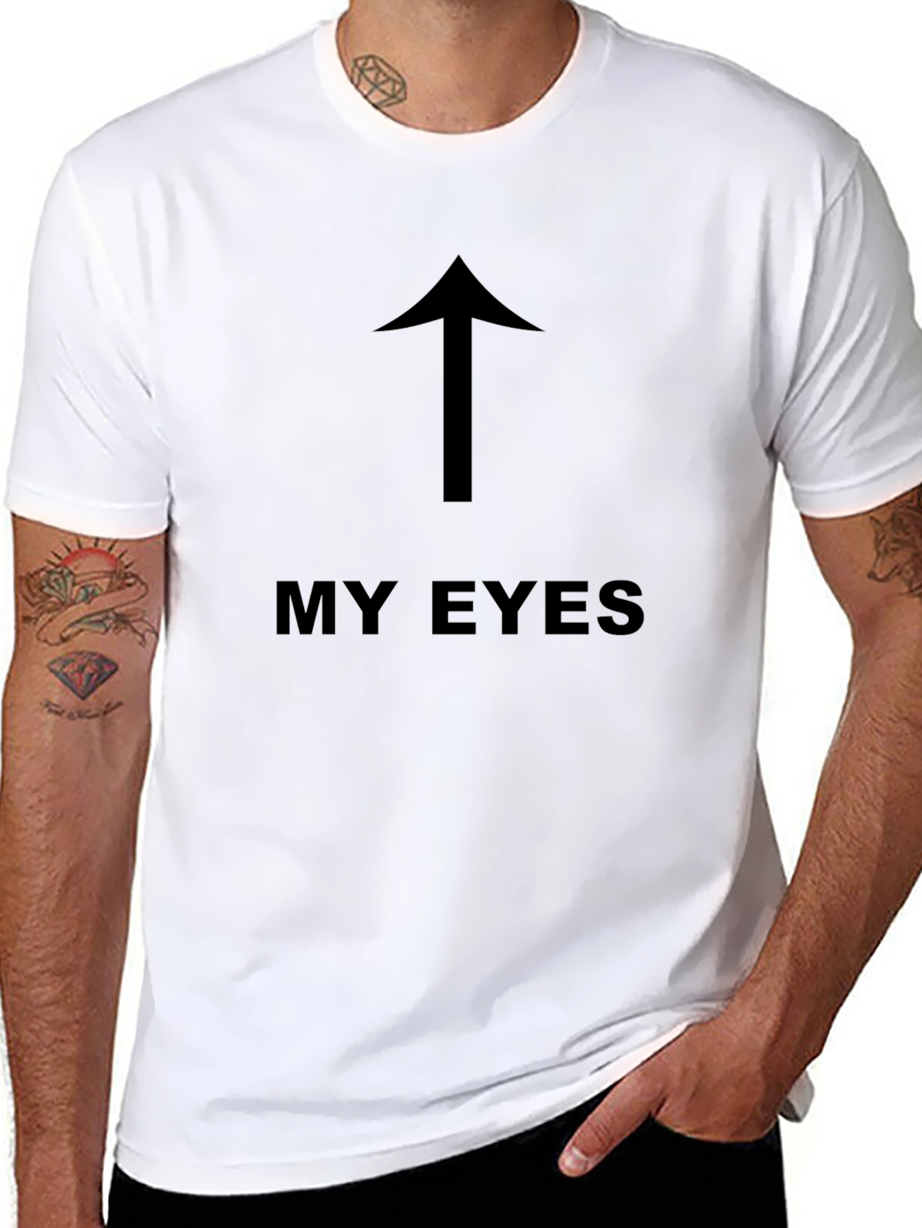 Black My Eyes Up Arrow Graphic T-Shirt - Black view 8