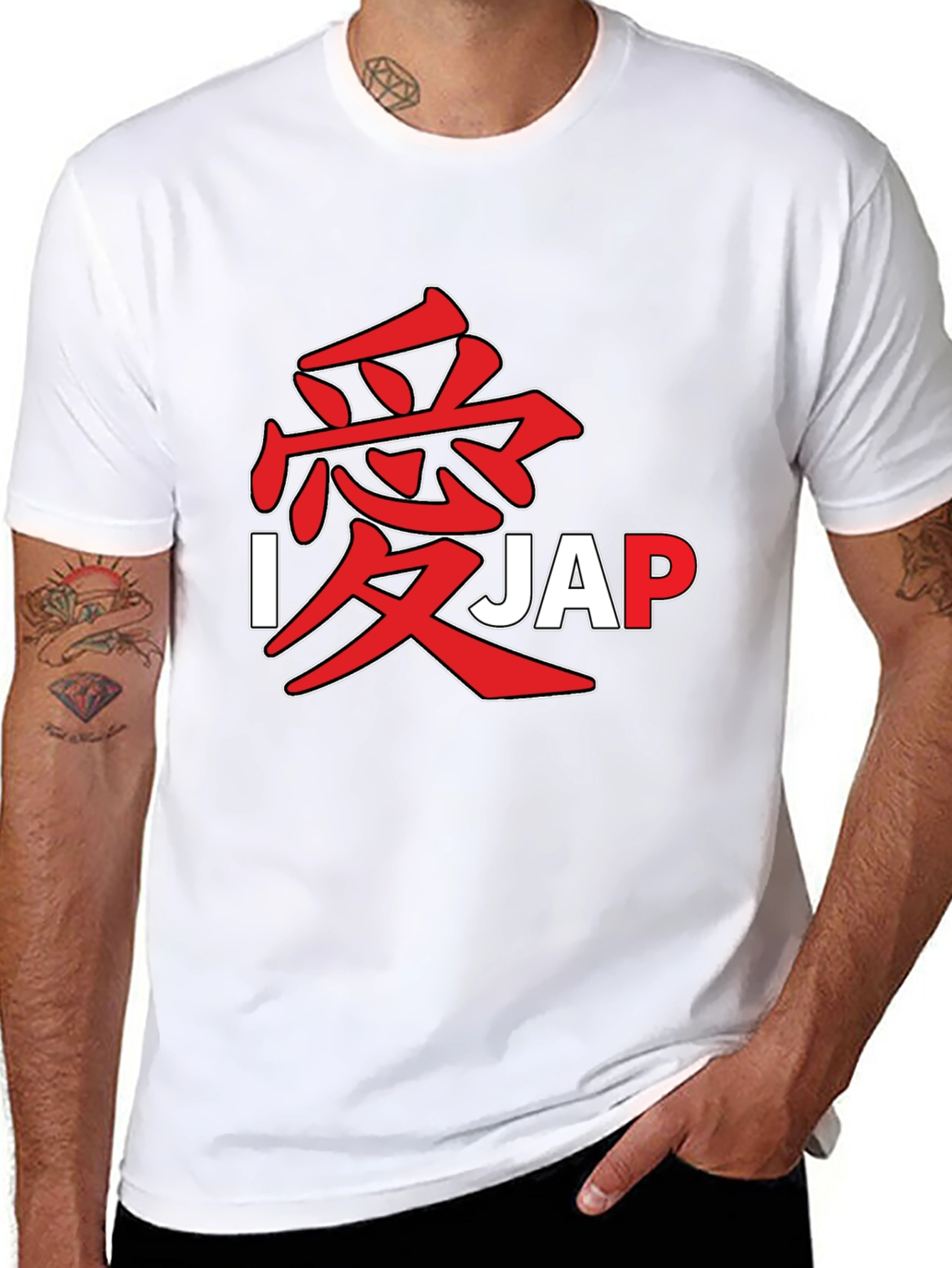 Black I Love Jap T-Shirt - Black Cotton Blend view 8