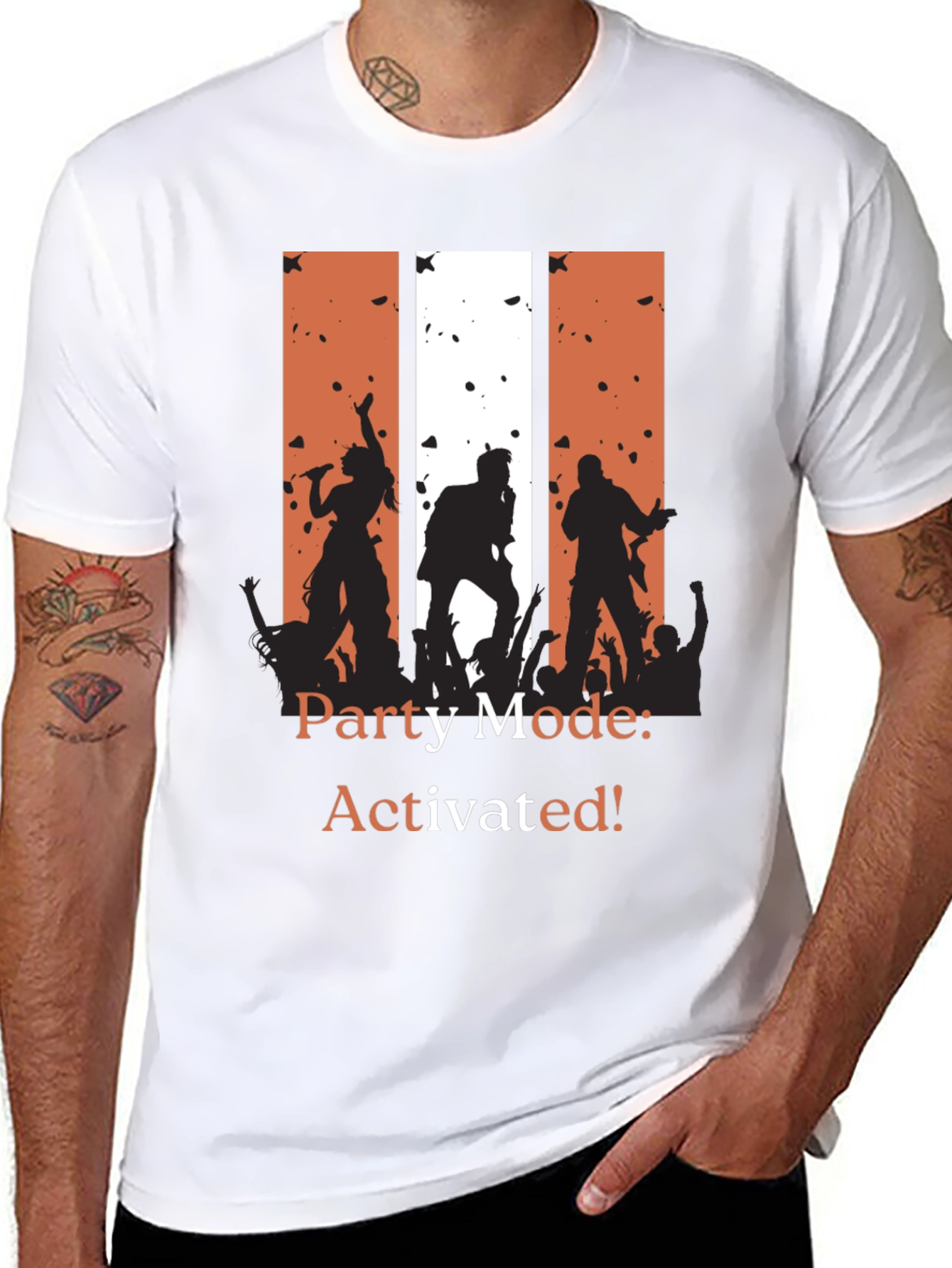 Black Party Mode Activated T-Shirt - Rock Concert Tee view 8