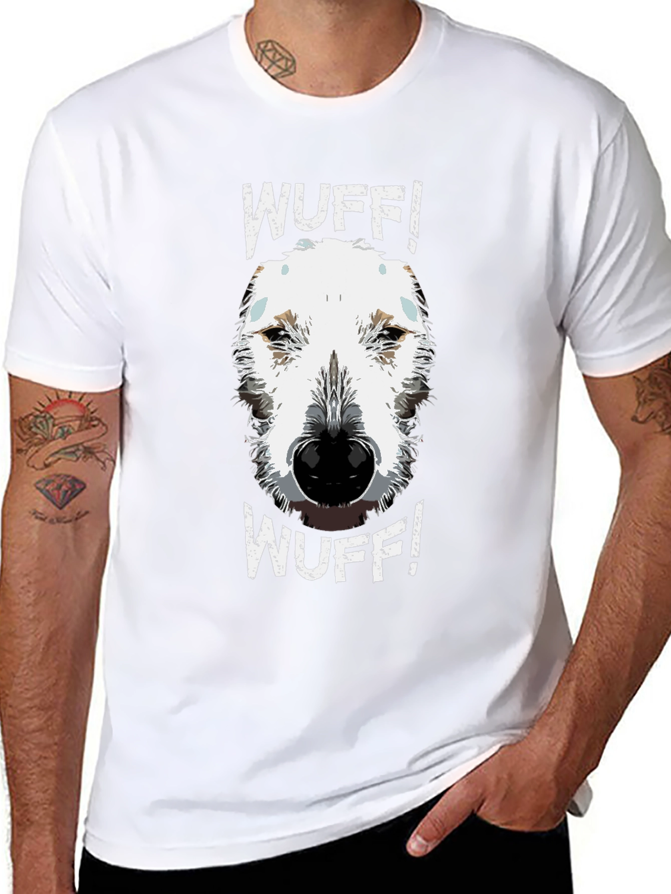 Black WUFF! Dog Graphic Tee - Cute Dog Lover Shirt view 8