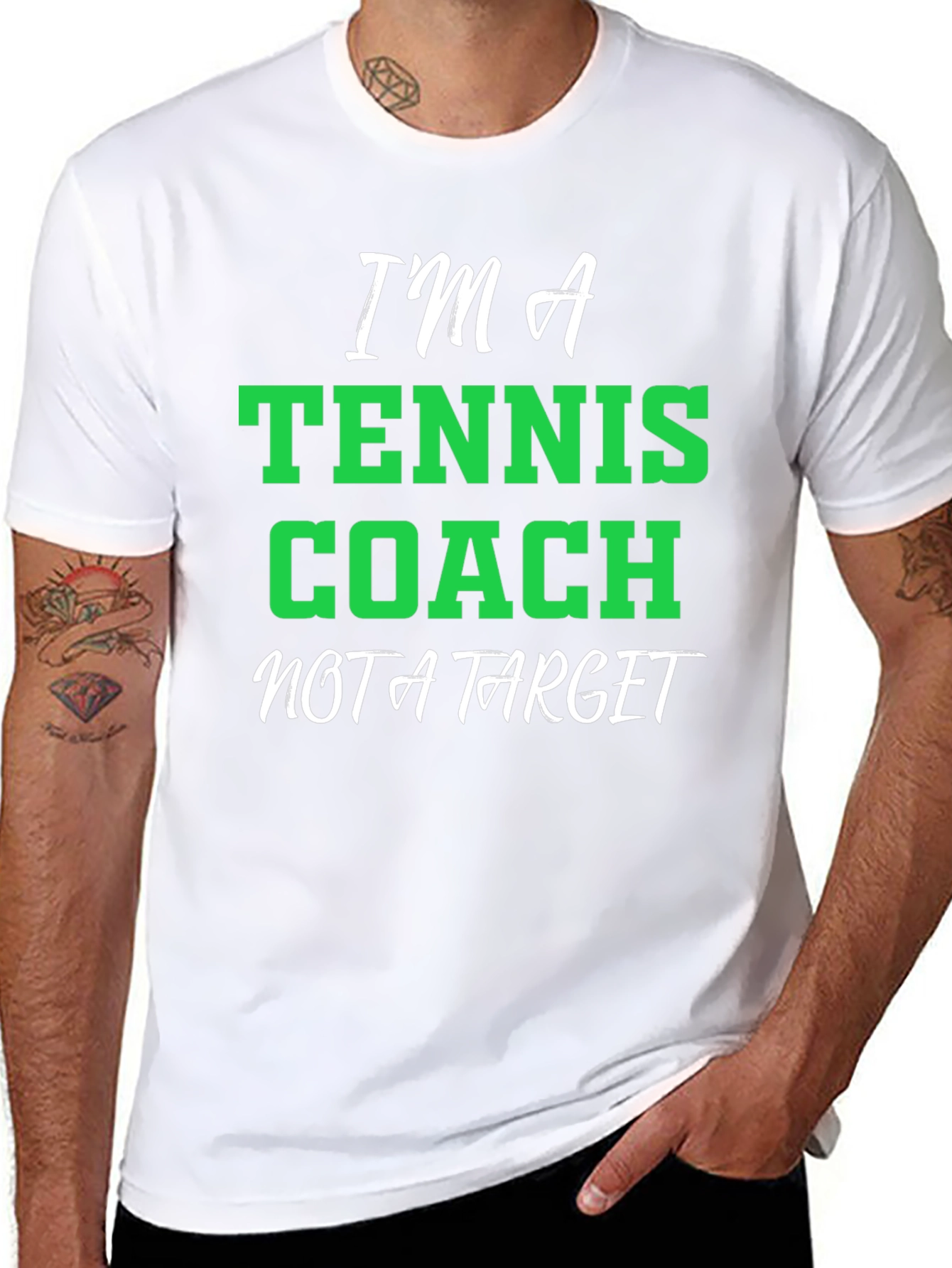 Black Tennis Coach T-Shirt - Funny Graphic Tee view 8