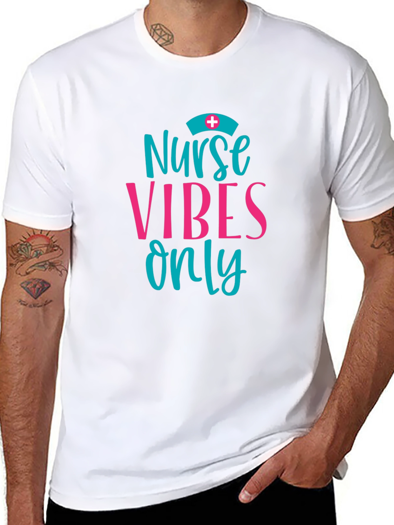 Black Nurse Vibes Only Graphic Tee - Black view 8