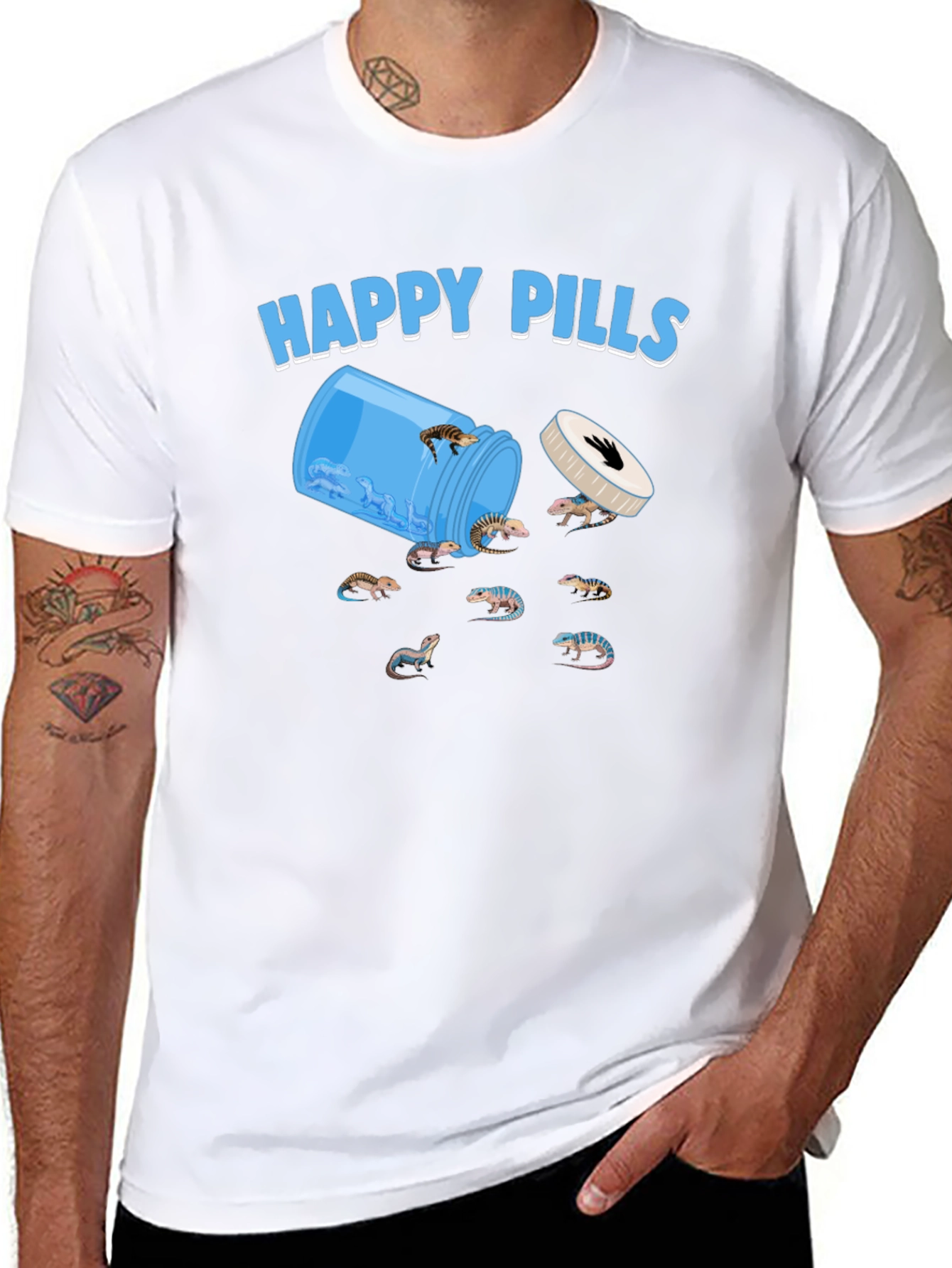 Black Happy Pills Lizard T-Shirt view 8