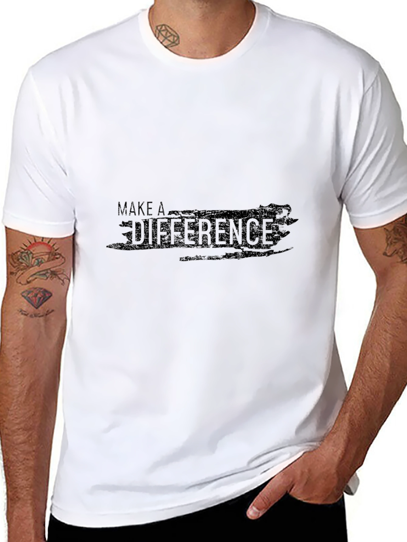 Black Make A Difference Black Graphic Tee view 8