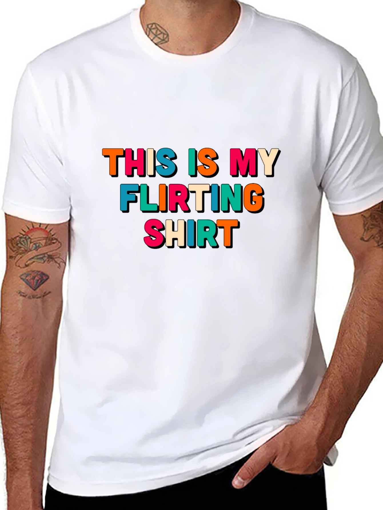 Black Flirting Shirt - Bold Statement Tee view 8