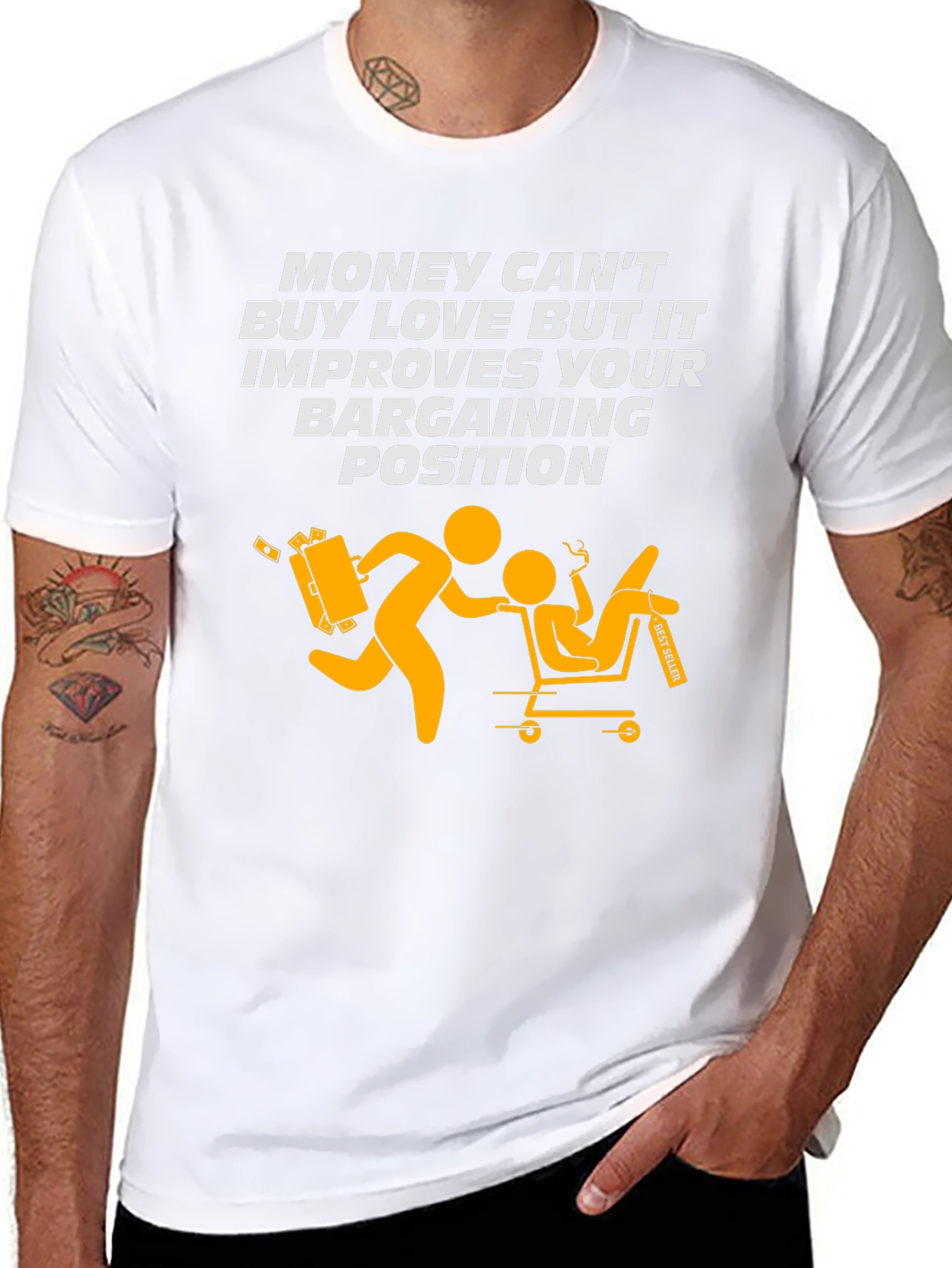 Black Funny Money Bargaining Position Graphic Tee view 8
