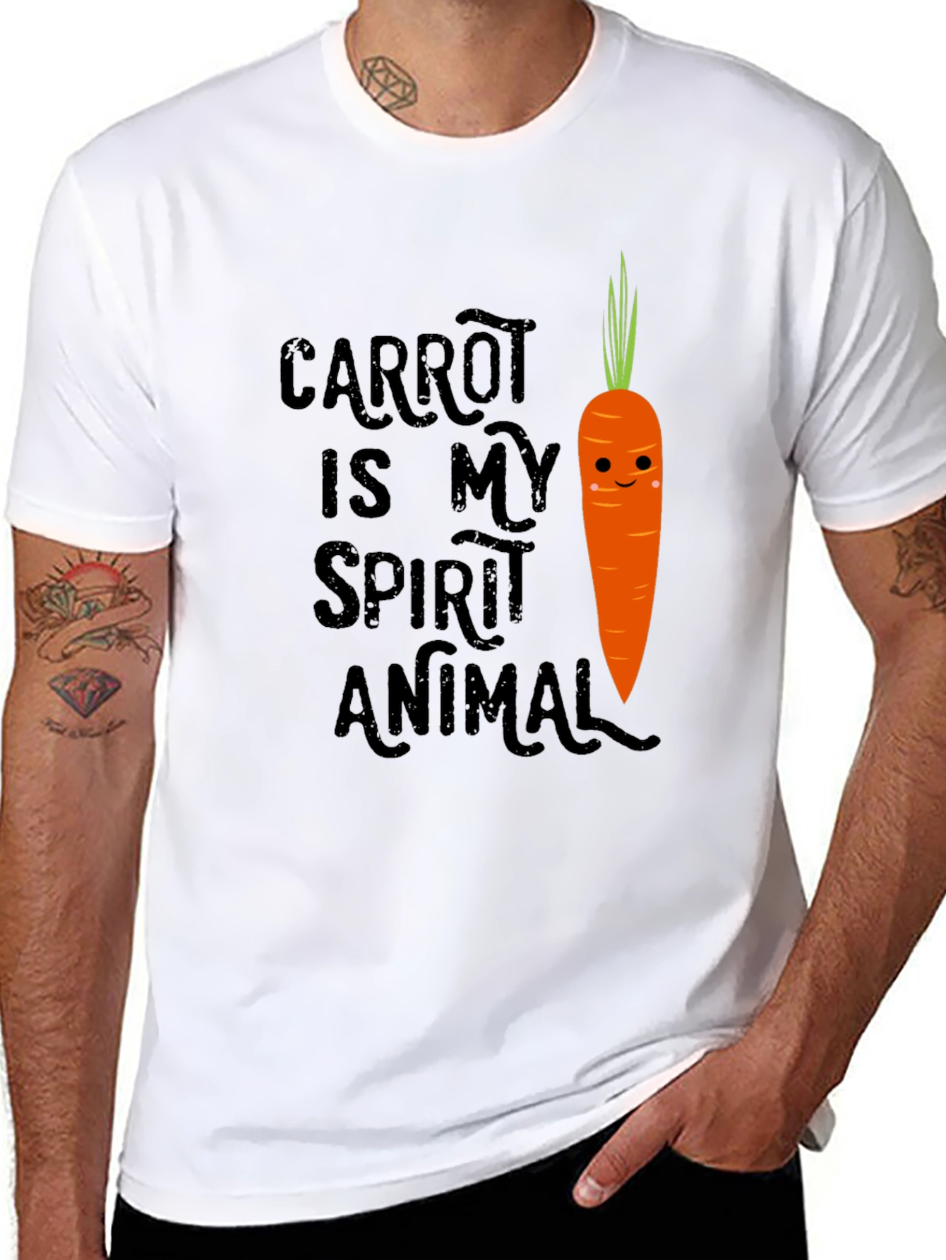 Black Carrot Spirit Animal Graphic Tee - Funny Vegan T-Shirt view 8