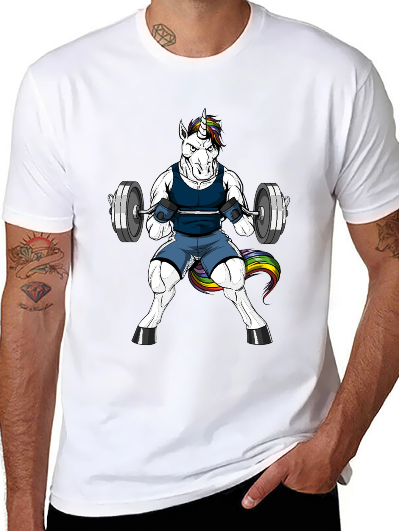 Black Unicorn Gym T-Shirt - Funny Workout Tee view 8