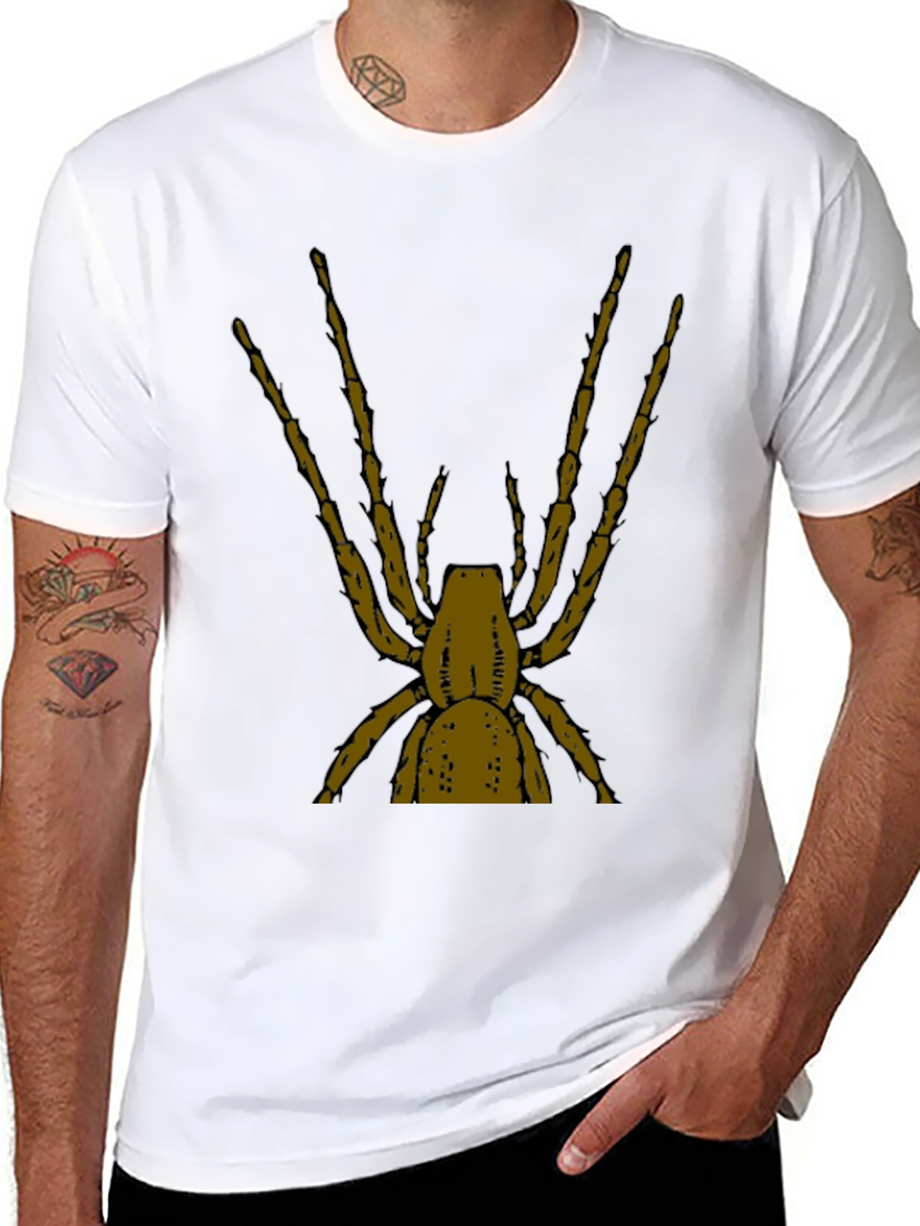 Black Spider Graphic Tee - Black Cotton Blend view 8