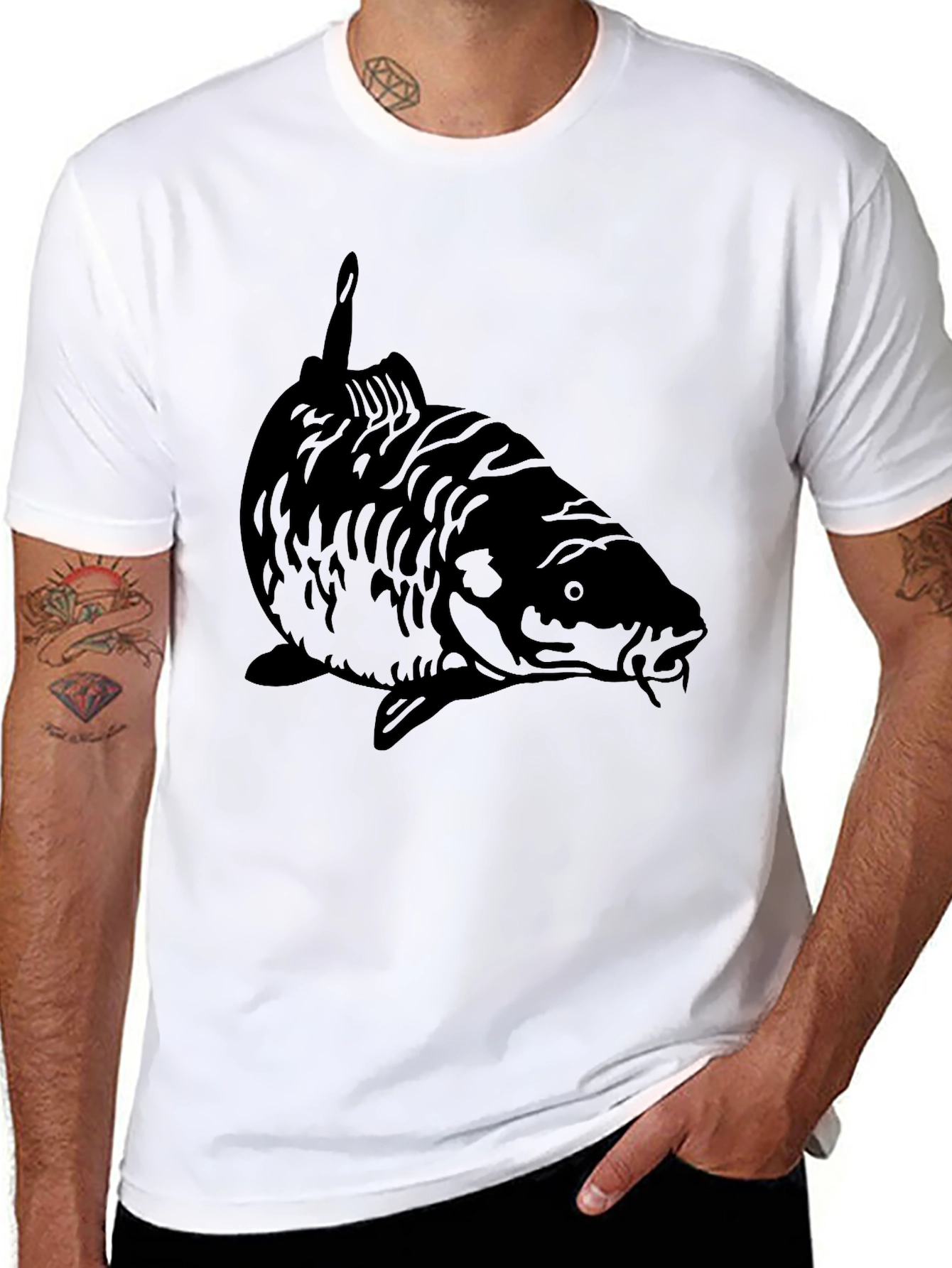 Black Black Carp Fish Graphic Tee - Angler Style view 8