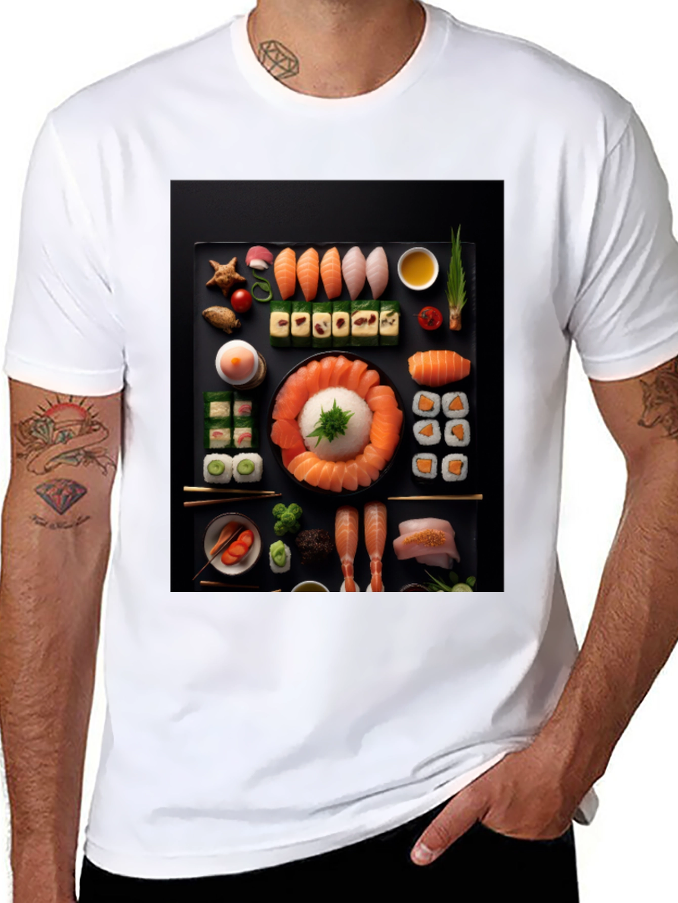 Black Sushi Graphic Tee - Foodie Fashion view 8