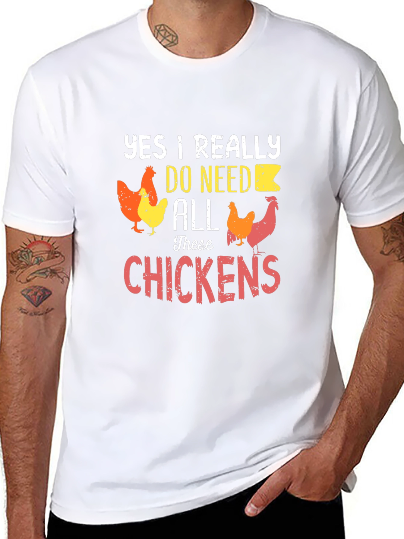 Black Funny Chicken Lover T-Shirt - Yes I Need All These Chickens view 8