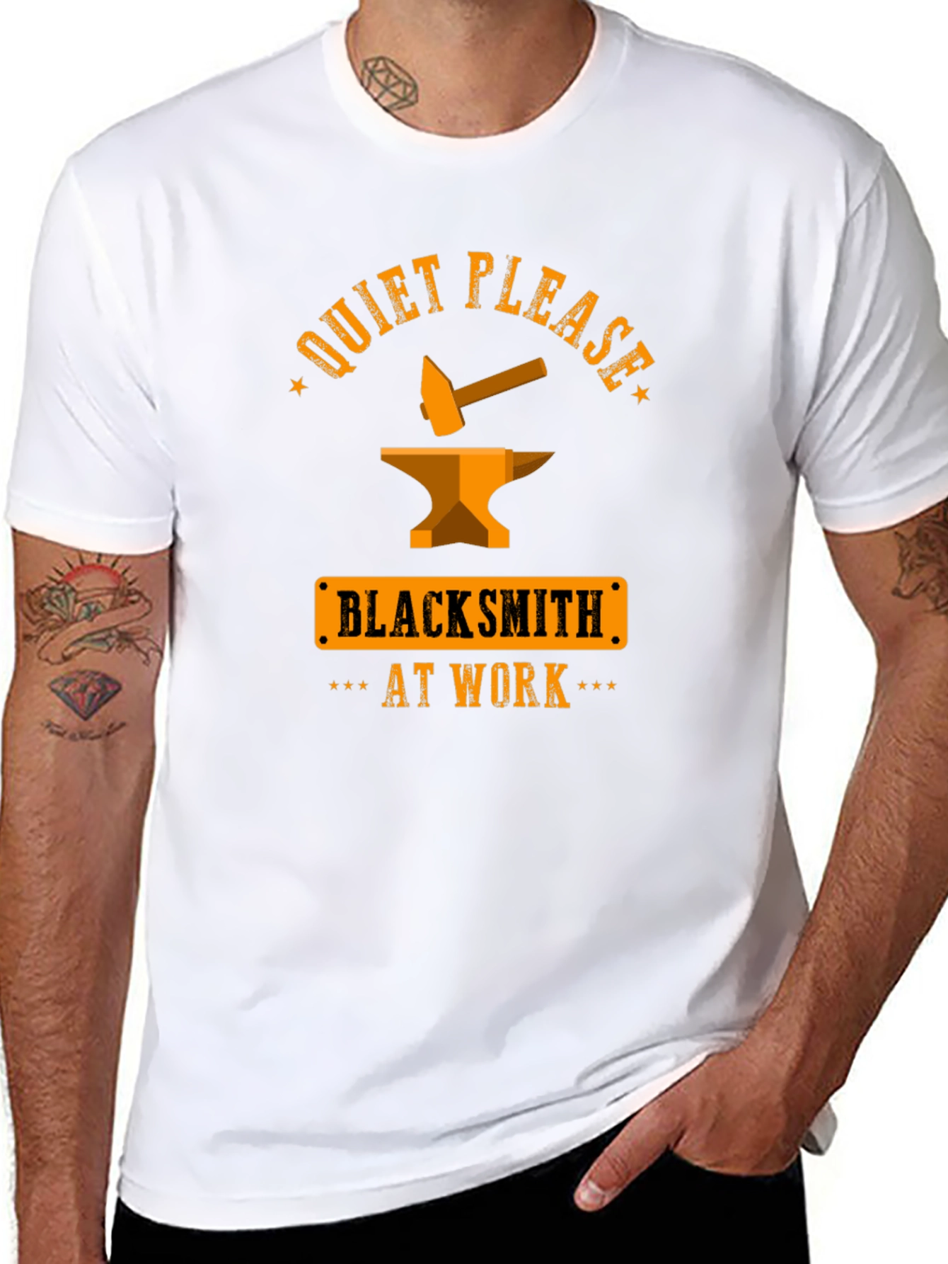 Black Blacksmith at Work T-Shirt view 8