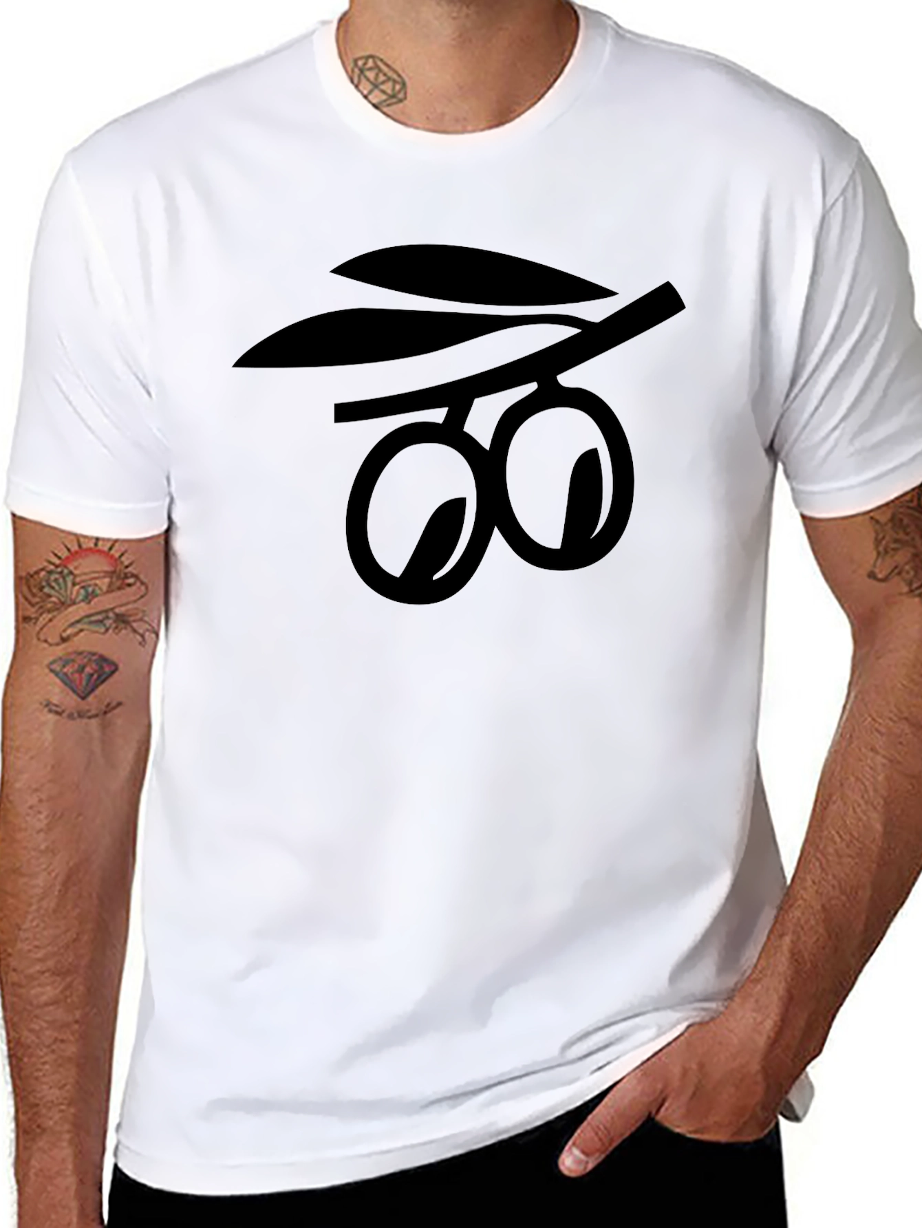 Black Olive Branch Graphic Black T-Shirt view 8