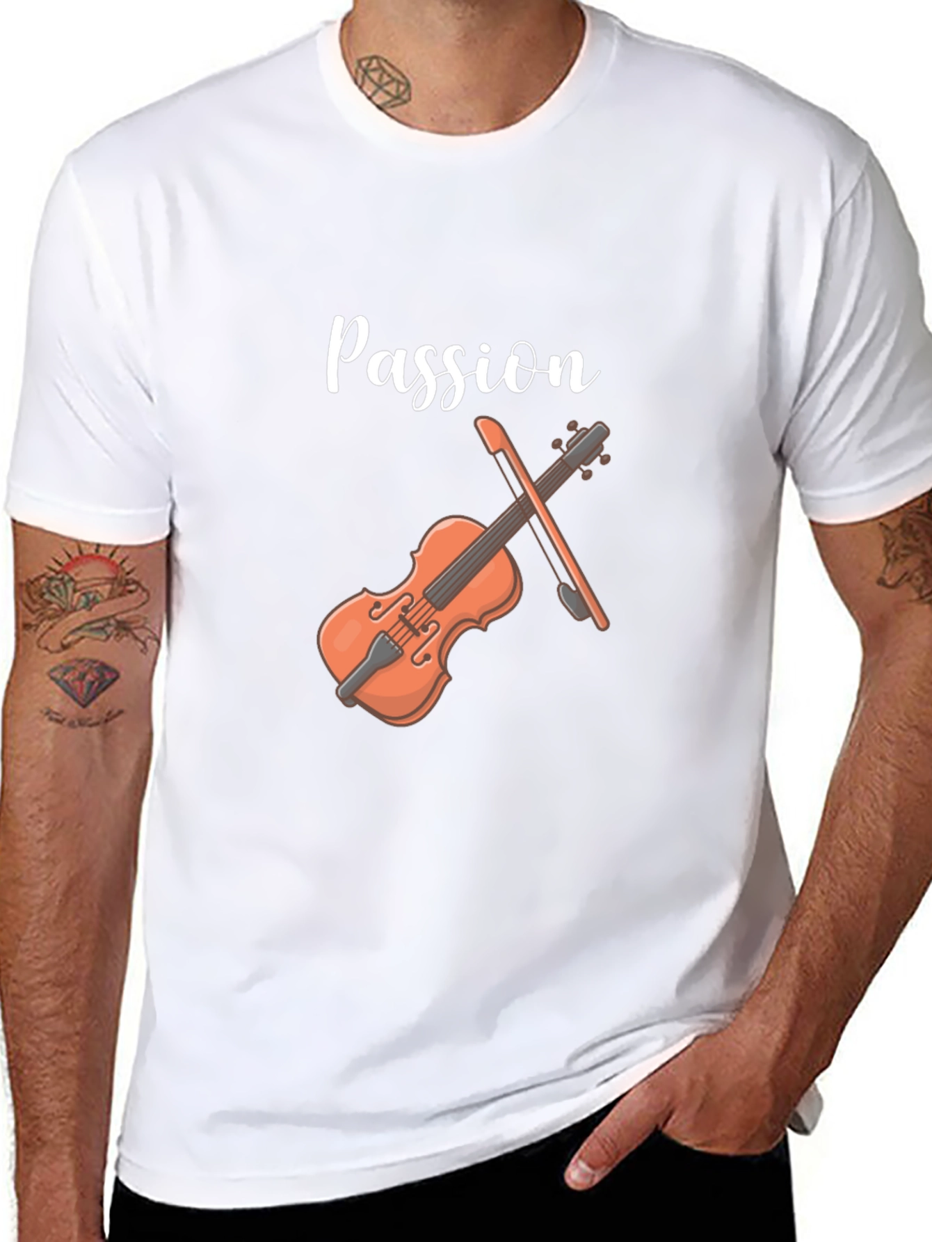 Black Passion Violin Graphic Tee view 8