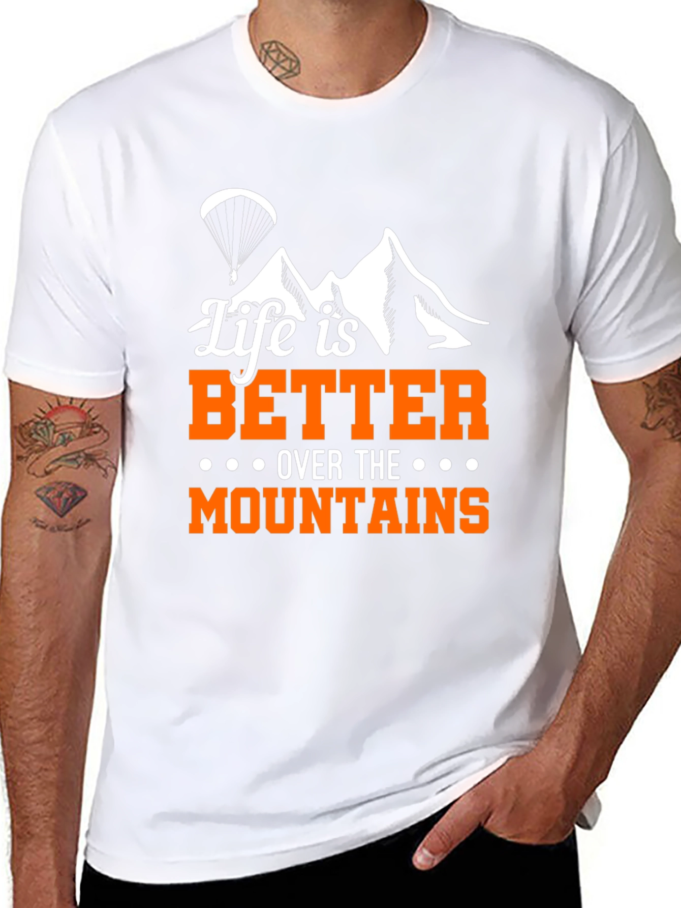 Black Life is Better Over Mountains Graphic Tee view 8