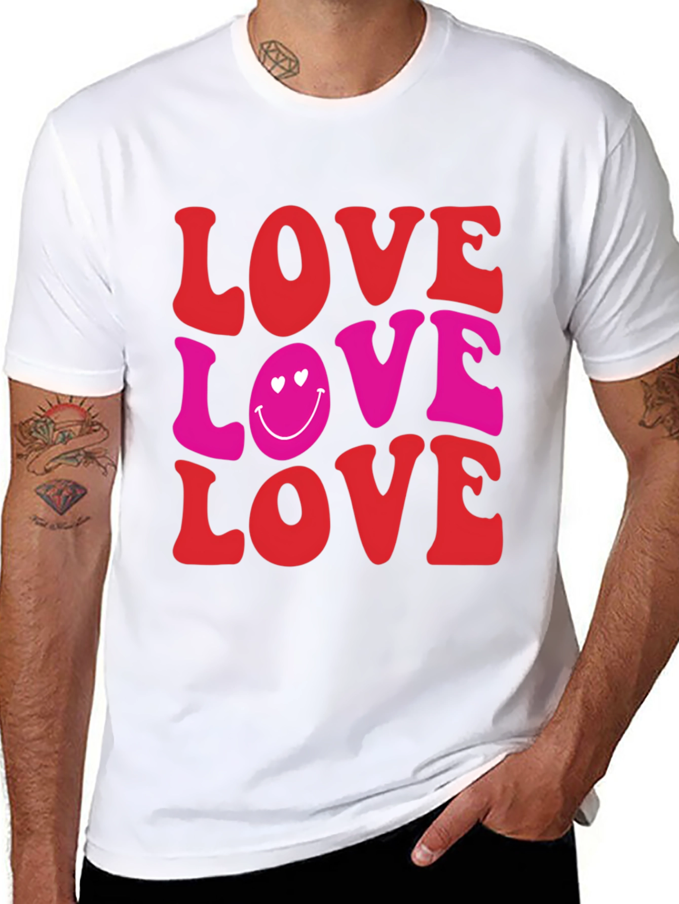 Black Love Smiley Face Graphic Tee view 8