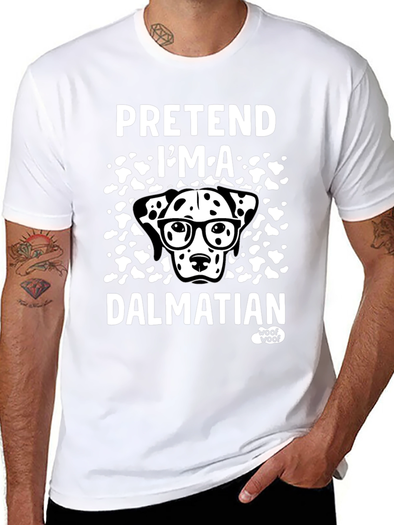 Black Pretend I'm a Dalmatian T-Shirt view 8