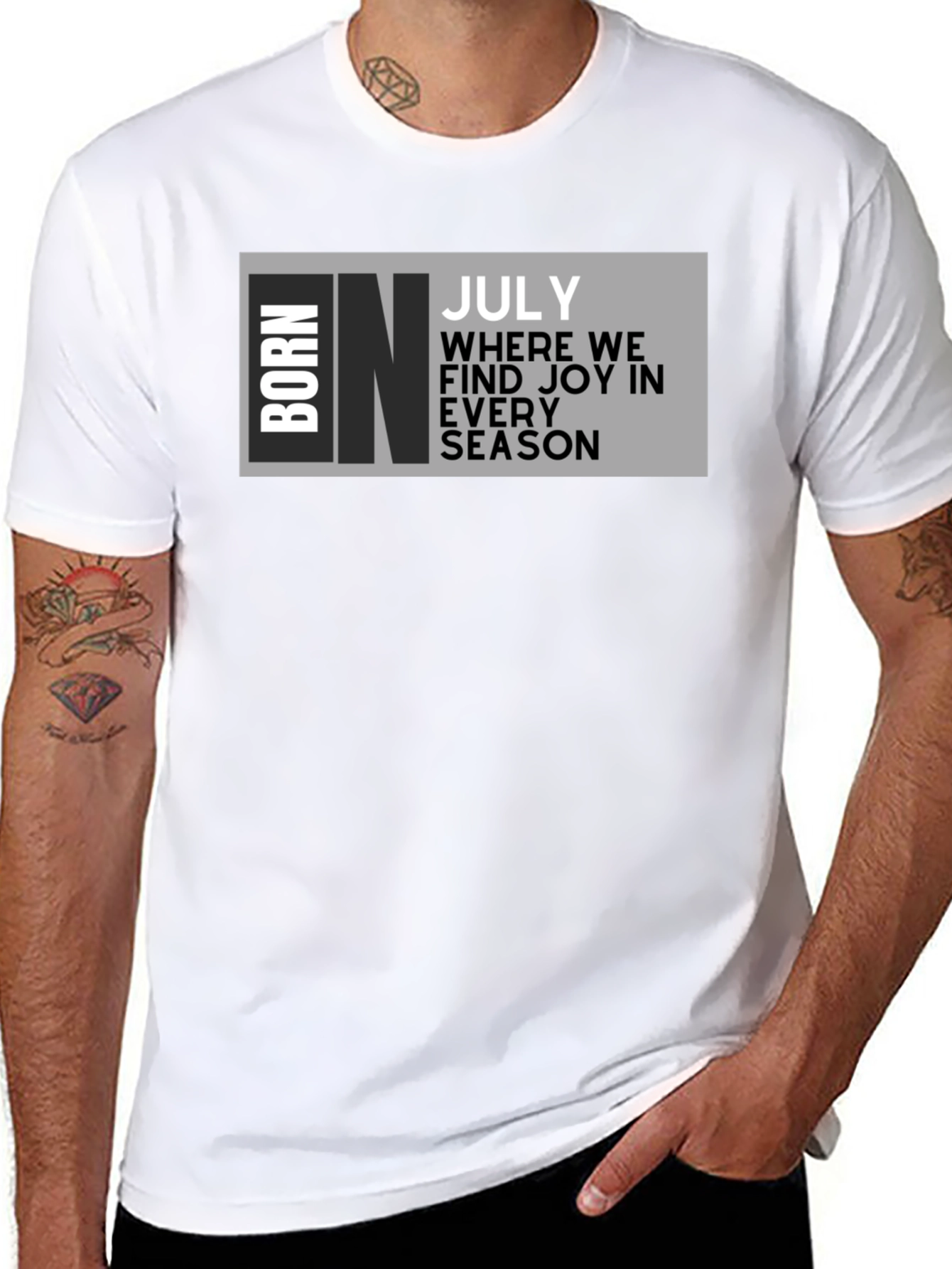 Black Born in July T-Shirt - Birthday Month Tee view 8