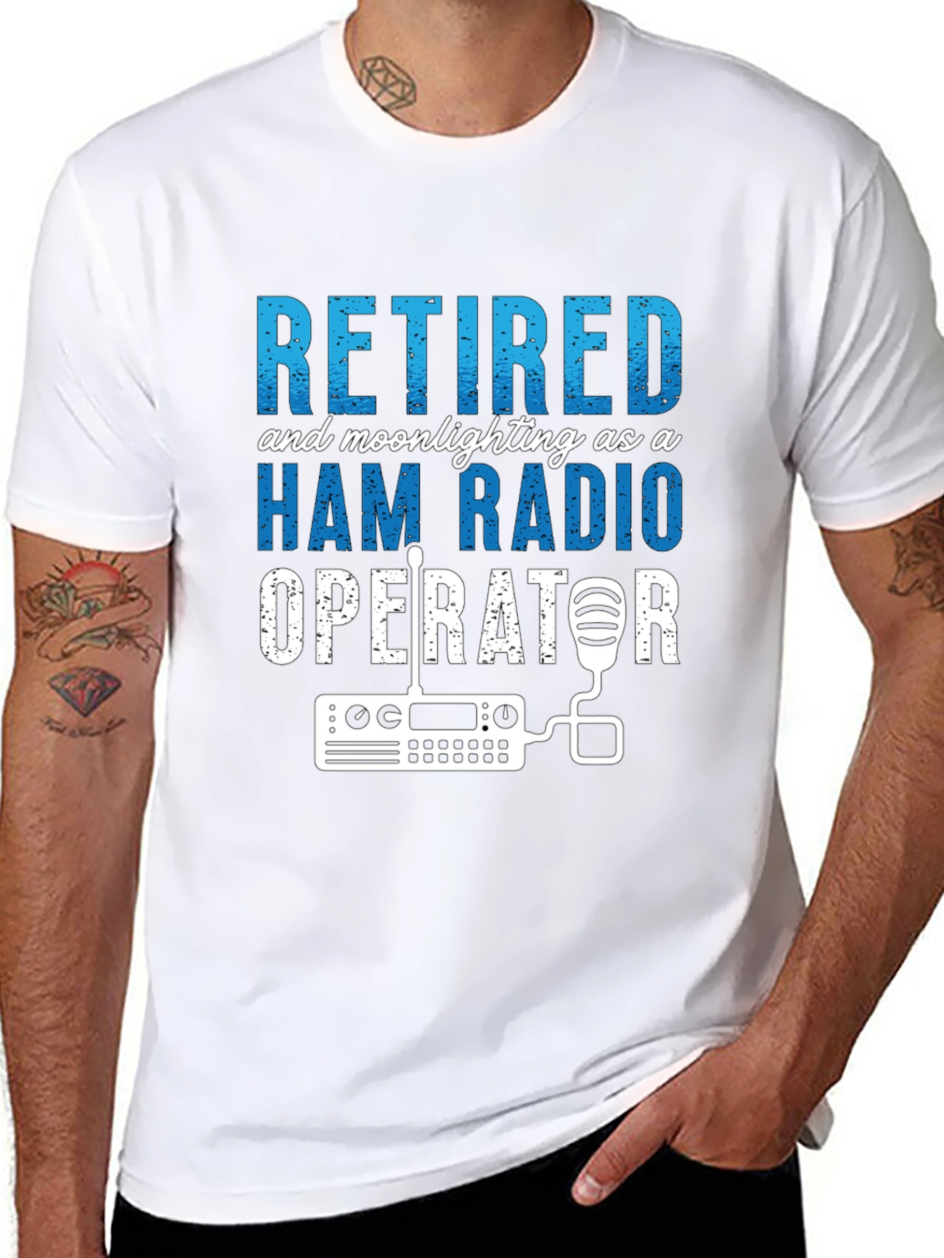 Black Retired Ham Radio Operator T-Shirt view 8