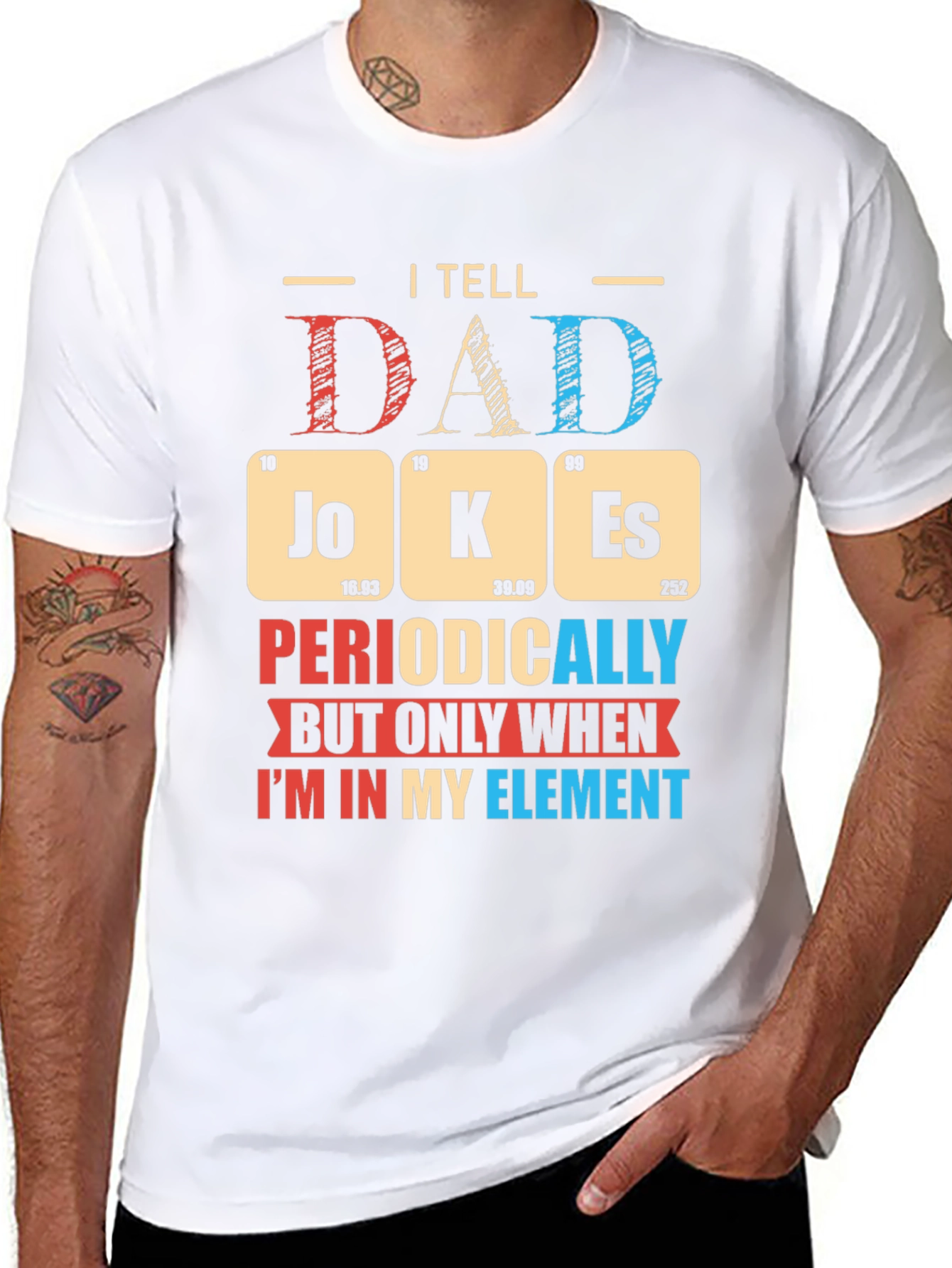 Black Dad Jokes T-Shirt Periodic Table Pun Funny Humor Novelty Tee view 8