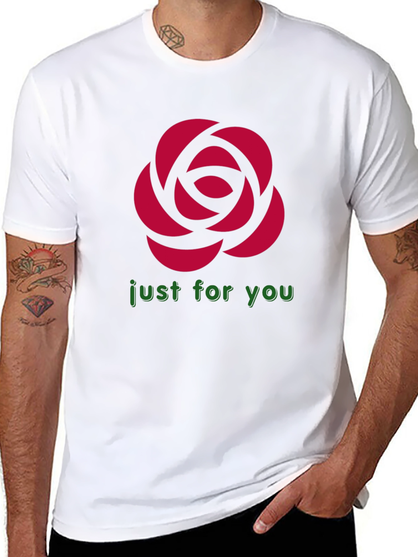 Rose Graphic T-Shirt - Just For You Design - 8