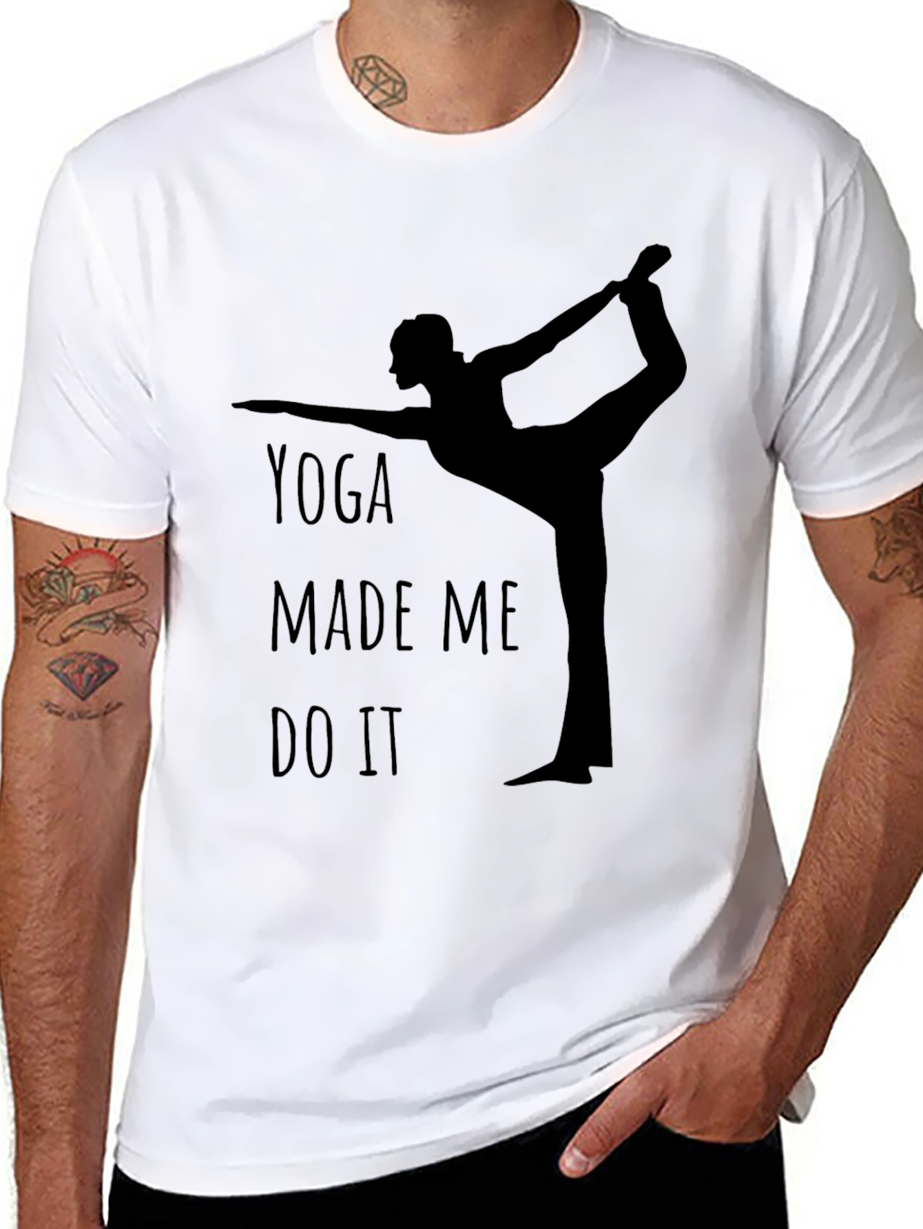 Black Yoga Made Me Do It - Graphic Tee view 8