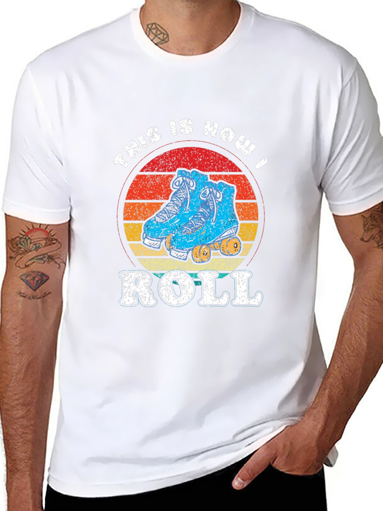 Black This Is How I Roll Roller Skate T-Shirt Retro Style view 8