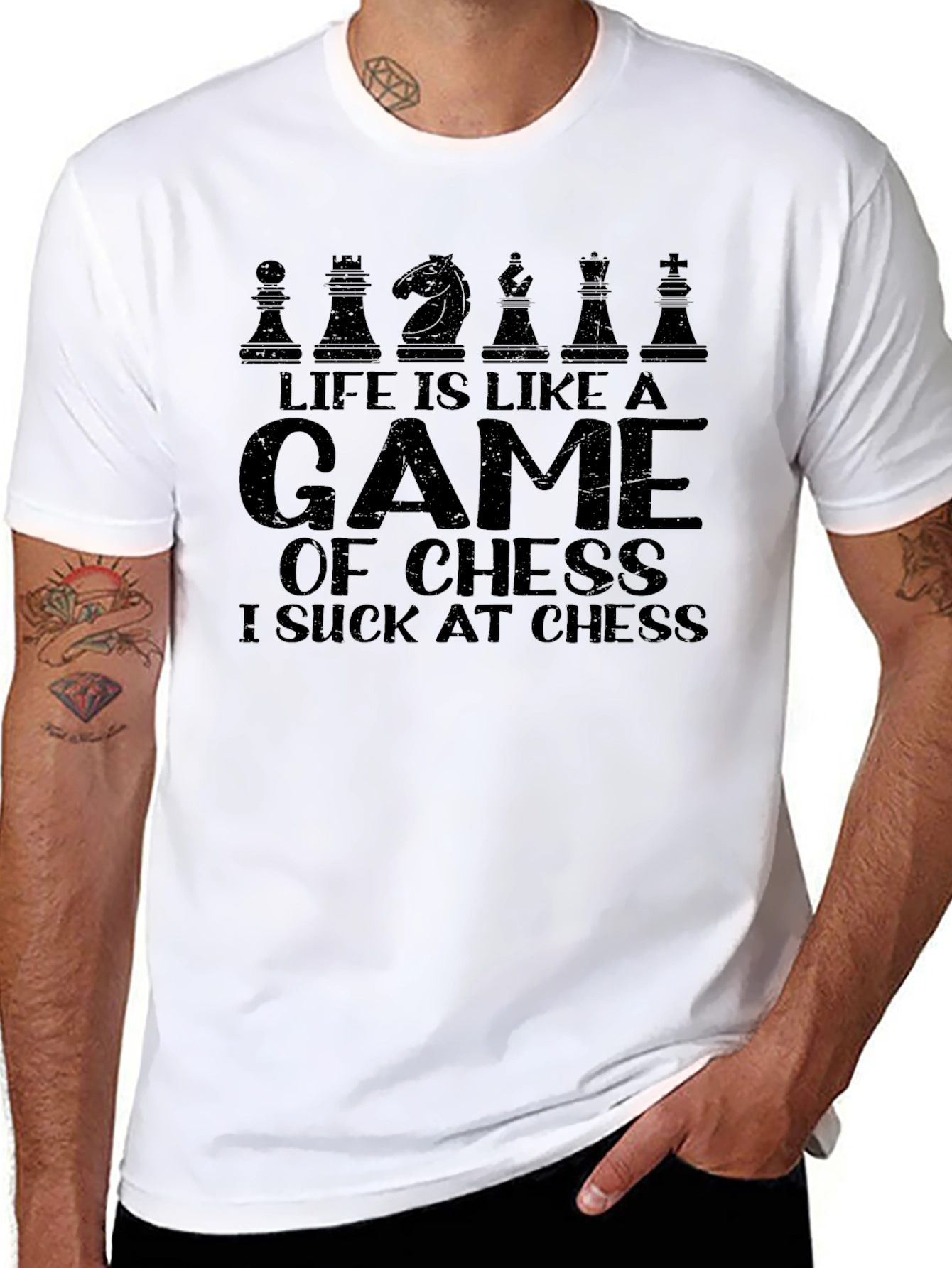 Black Life is Like Chess T-Shirt - I Suck at Chess Humor Tee view 8
