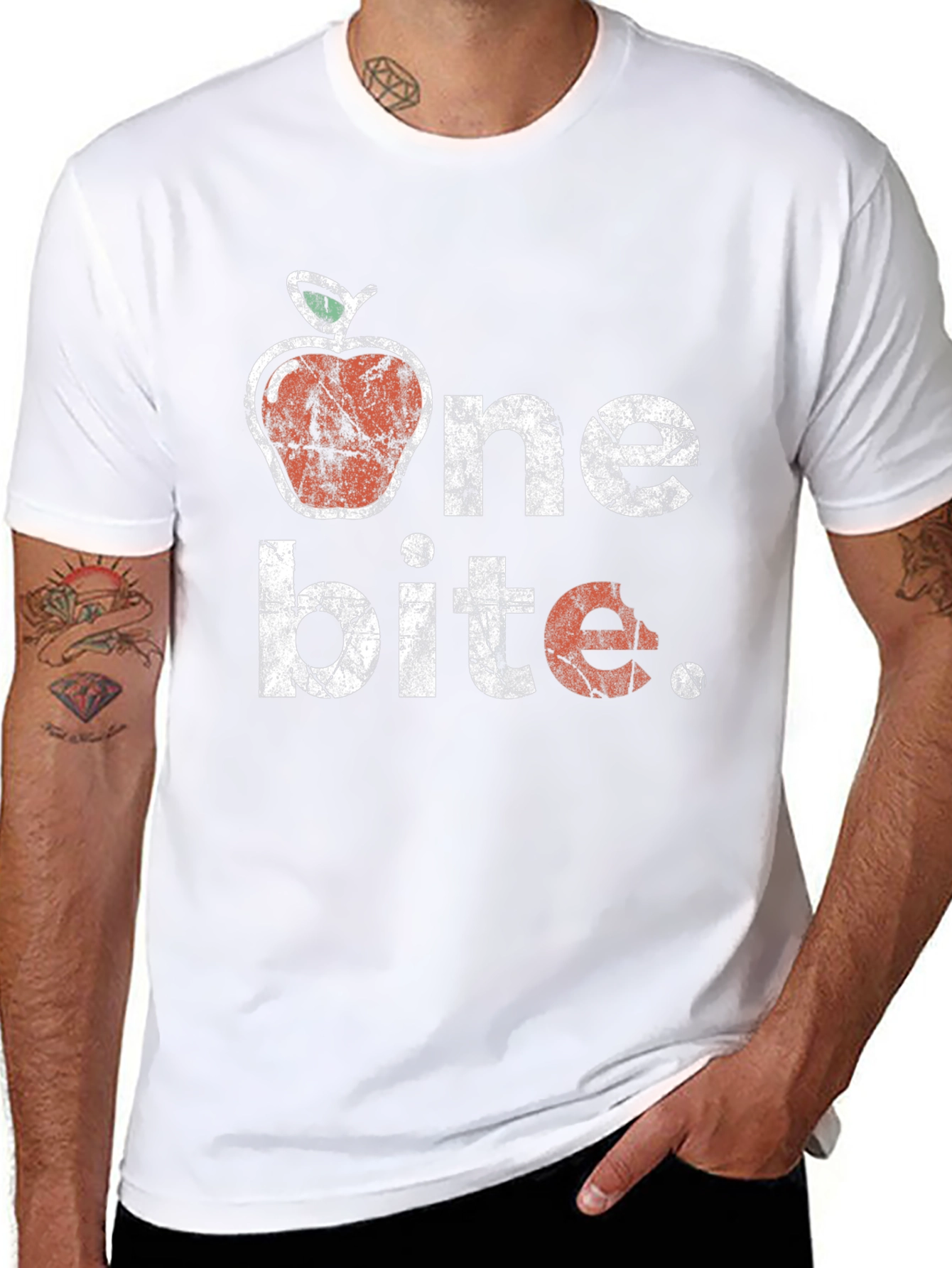 Black One Bite Apple Graphic T-Shirt - Unisex view 8