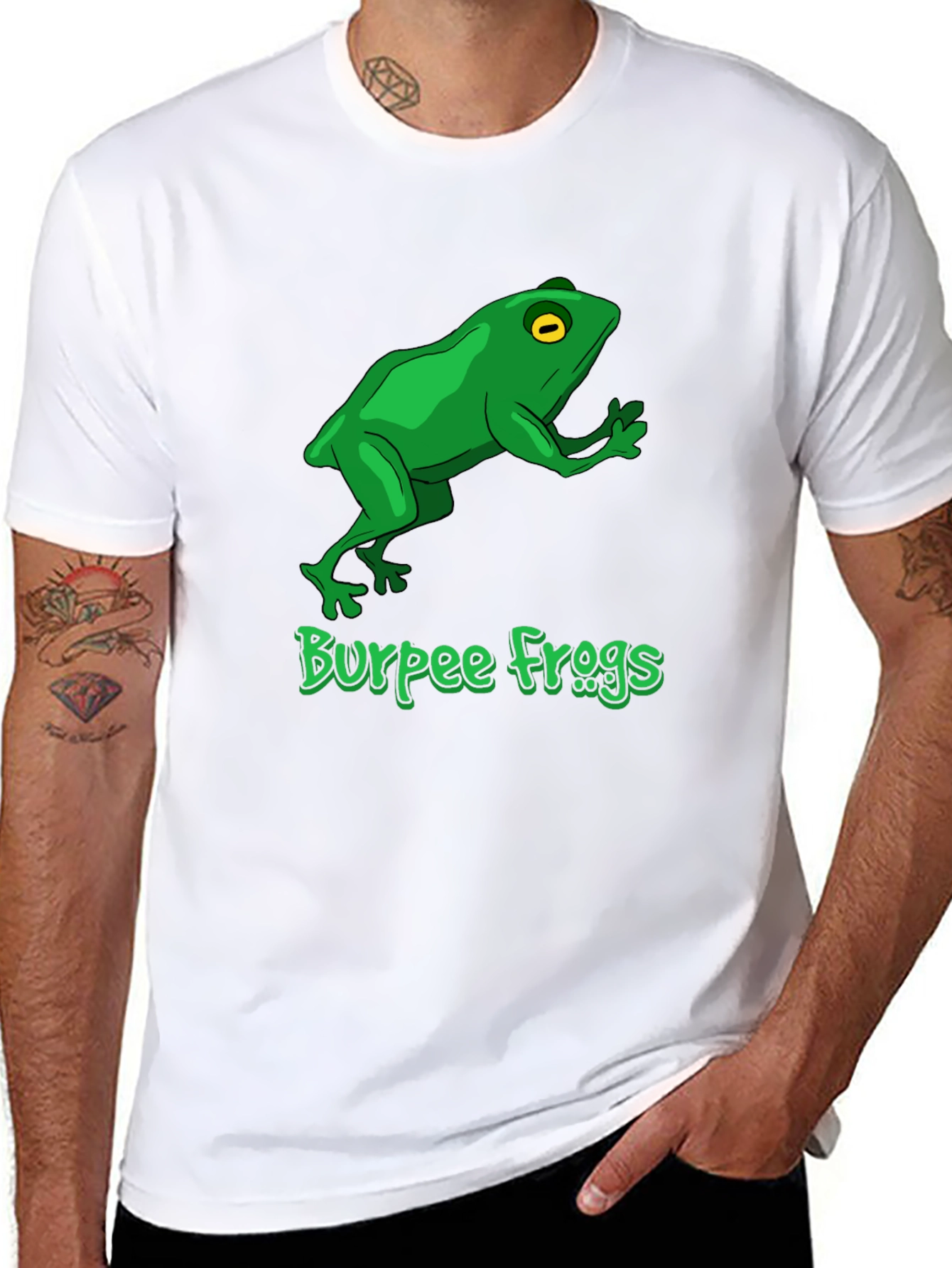 Black Burpee Frogs Graphic Tee - Black Cotton T-Shirt view 8