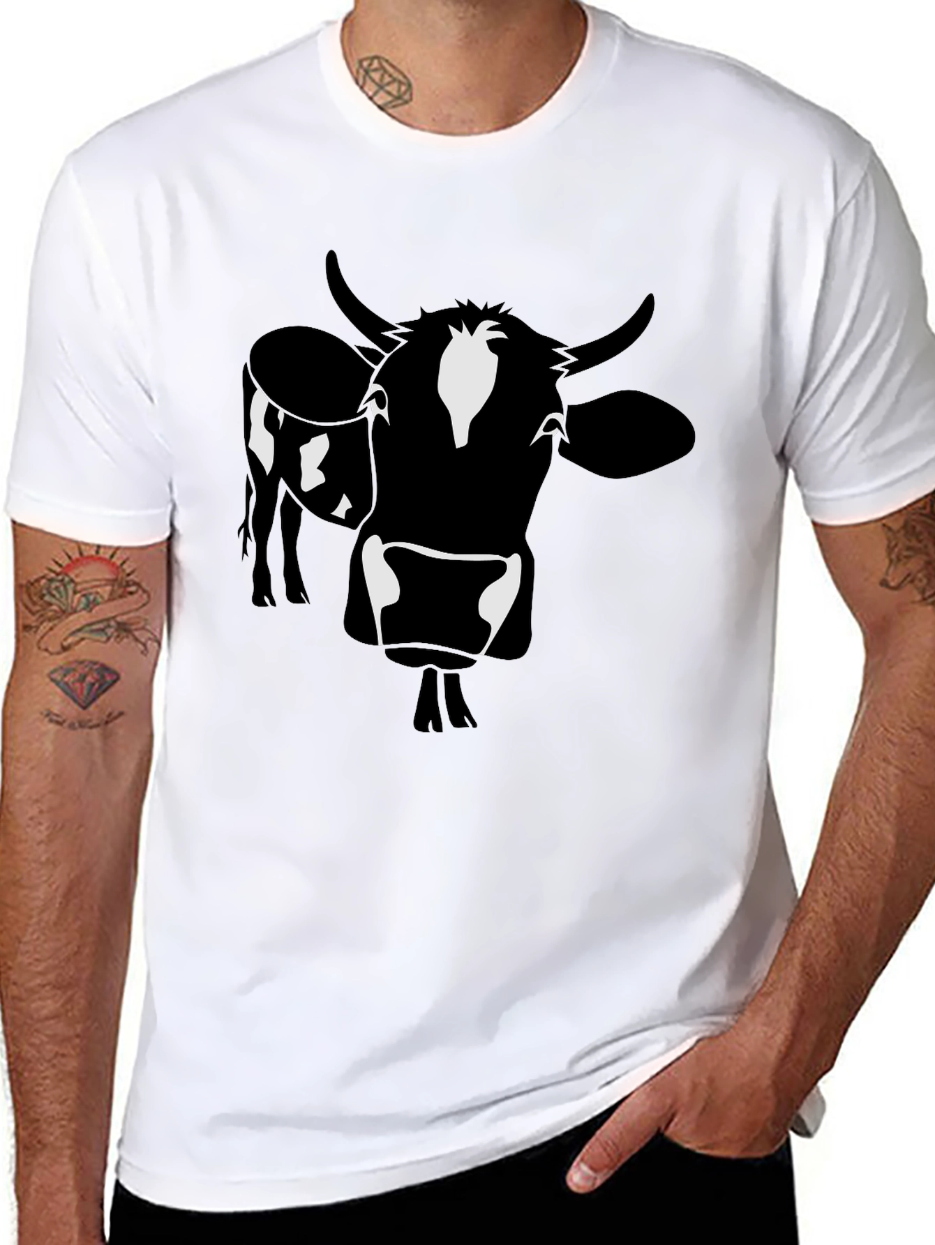 Black Black Cow Graphic Tee - Men's Short Sleeve Shirt view 8