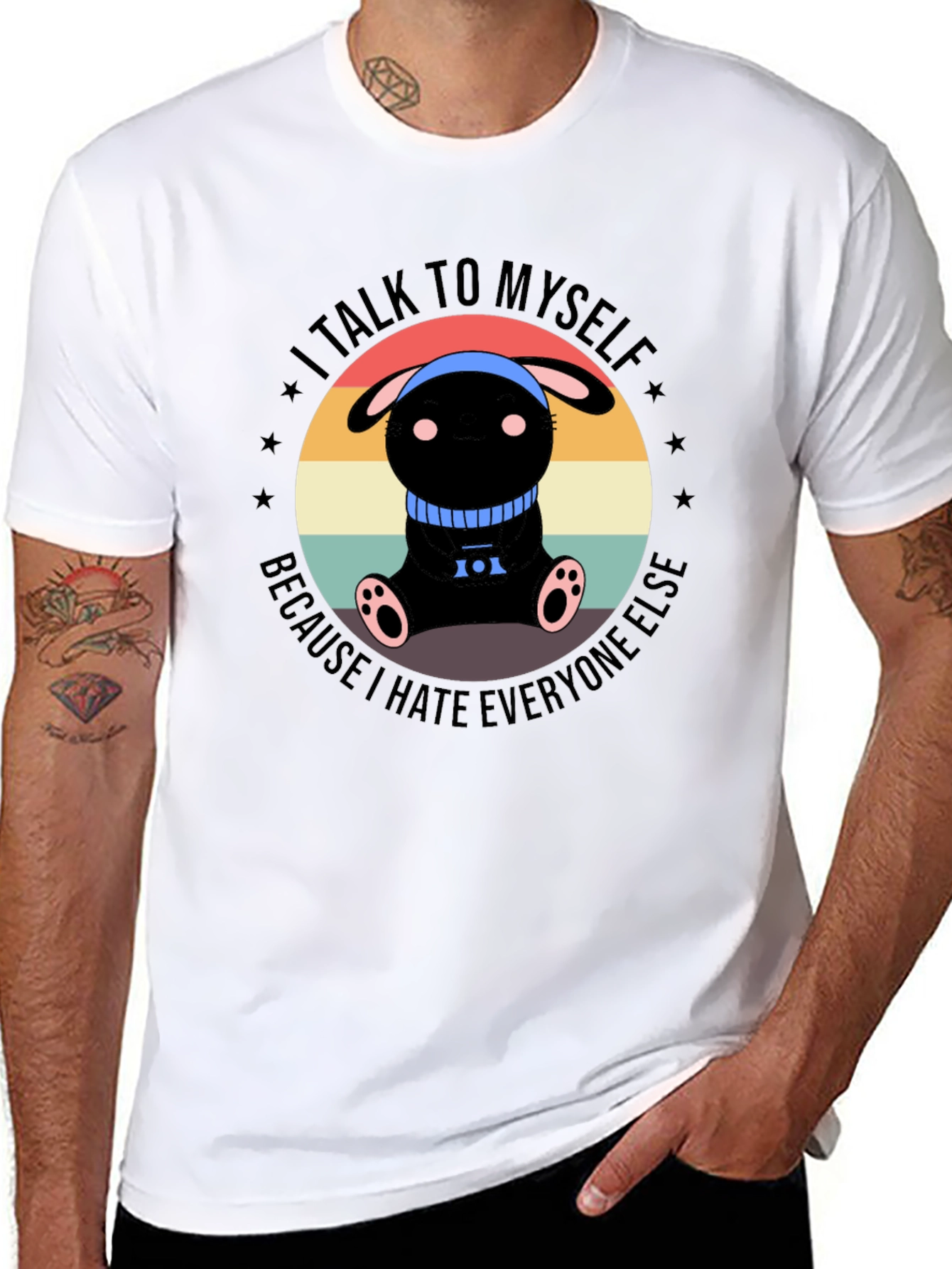 Black I Talk To Myself Graphic Tee view 8