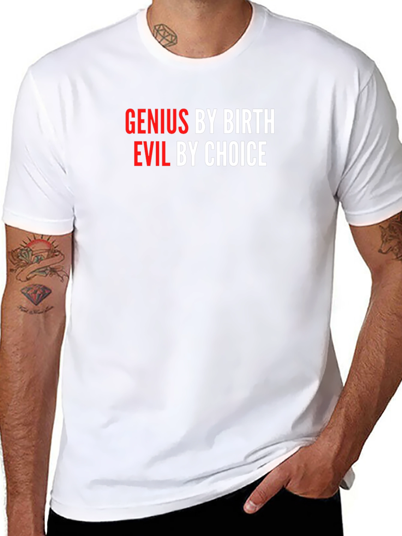 Black Genius By Birth, Evil By Choice Graphic Tee view 8