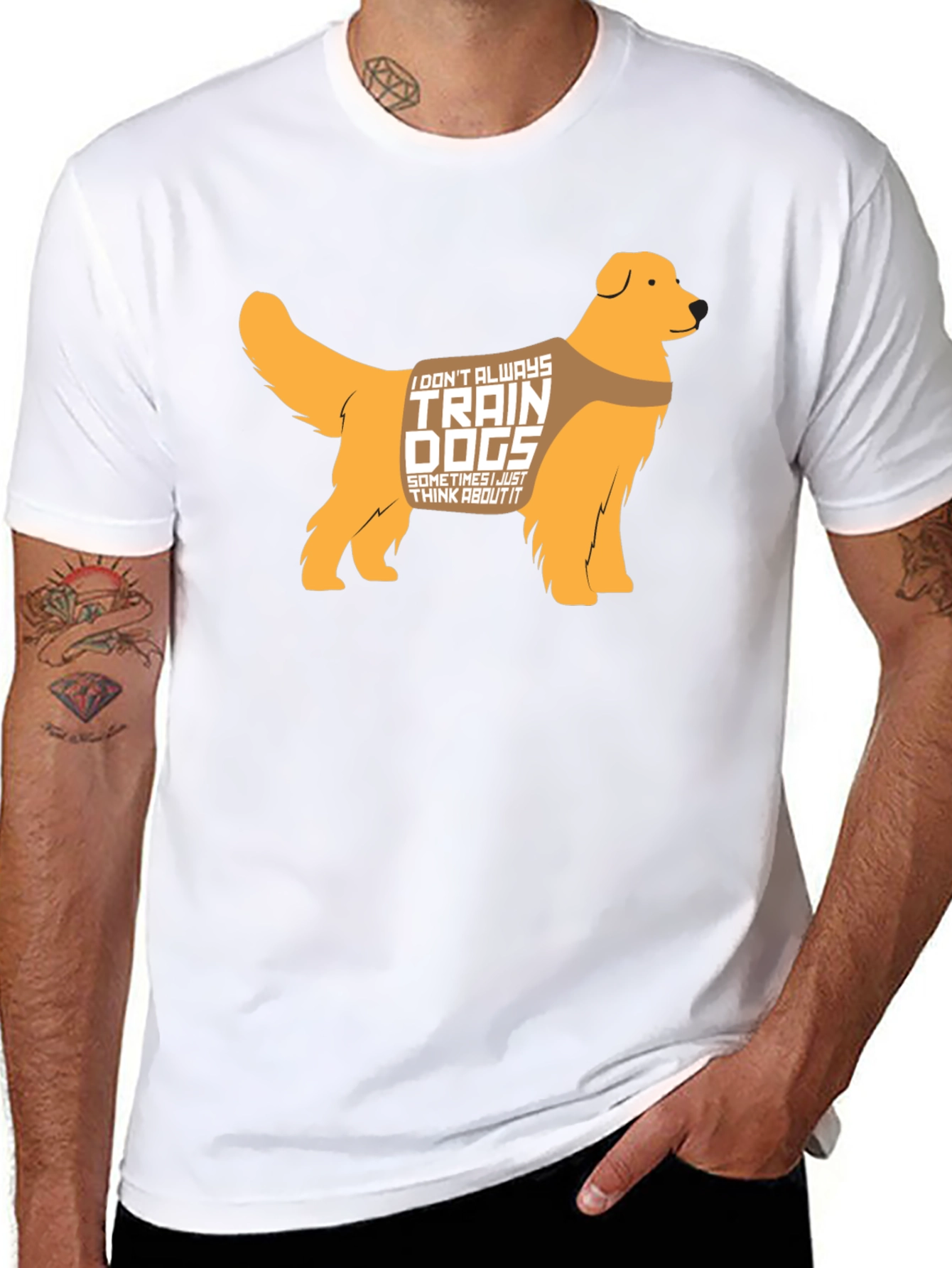 Black Dog Trainer T-Shirt - Golden Retriever Design view 8