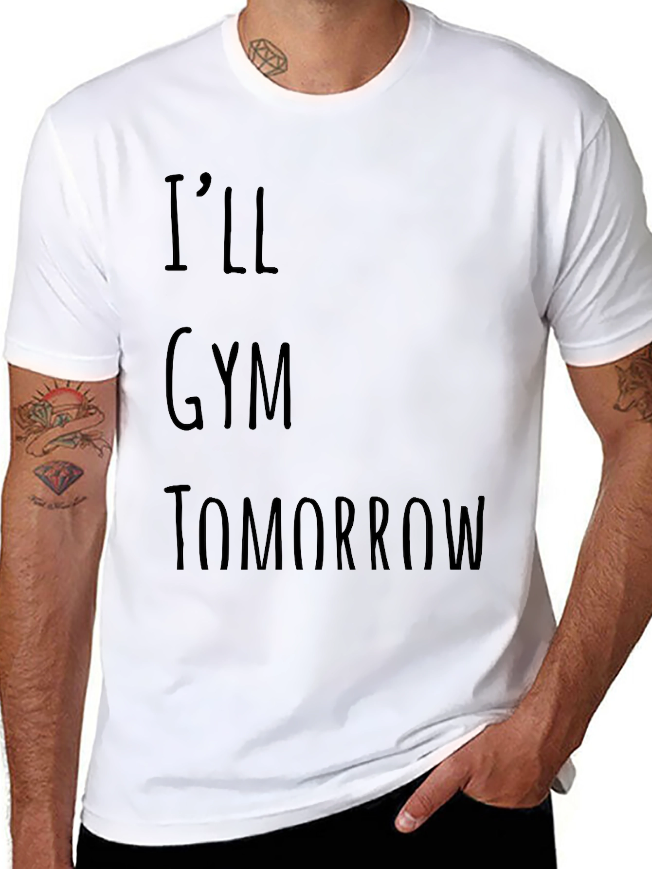 Black Funny Gym Tomorrow Graphic T-Shirt view 8