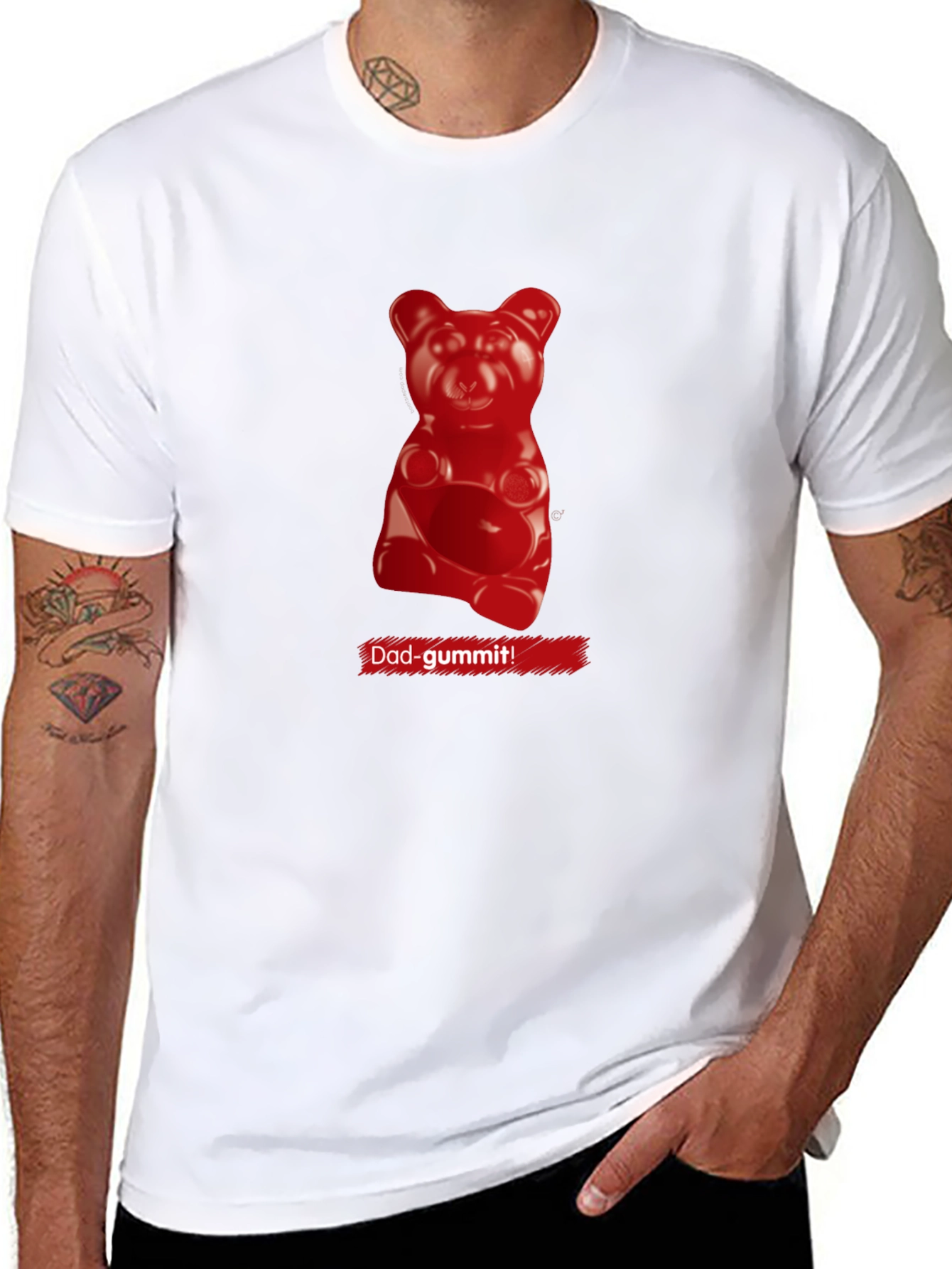 Black Dad-gummit Gummy Bear T-Shirt view 8