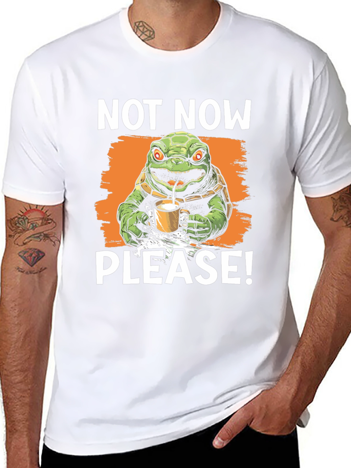 Black Not Now Please! Turtle T-Shirt view 8