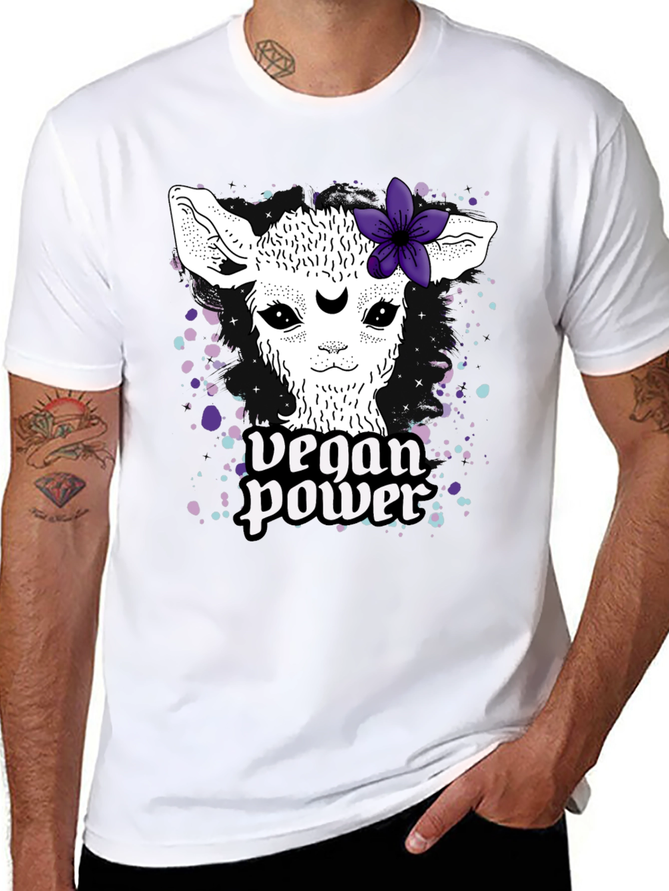 Vegan Power Llama Tee - Cute Animal Lover Shirt - 8