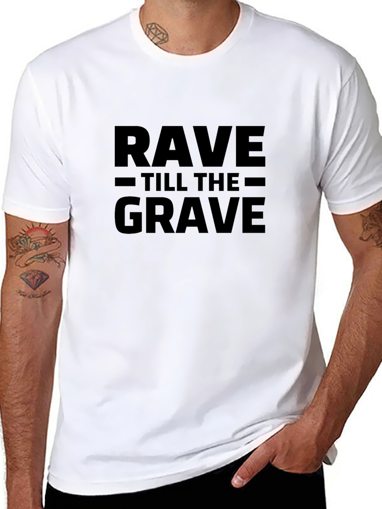 Black Rave Till The Grave Black T-Shirt view 8