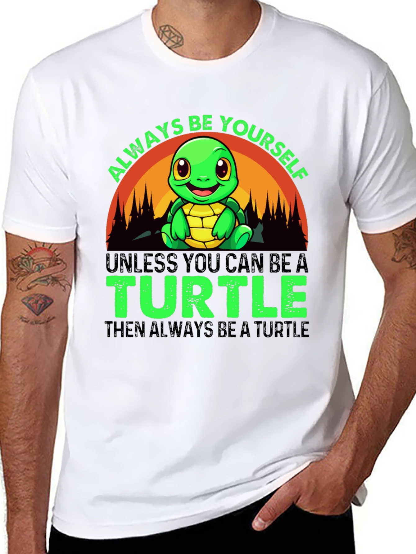 Black Always Be Yourself Turtle T-Shirt view 8
