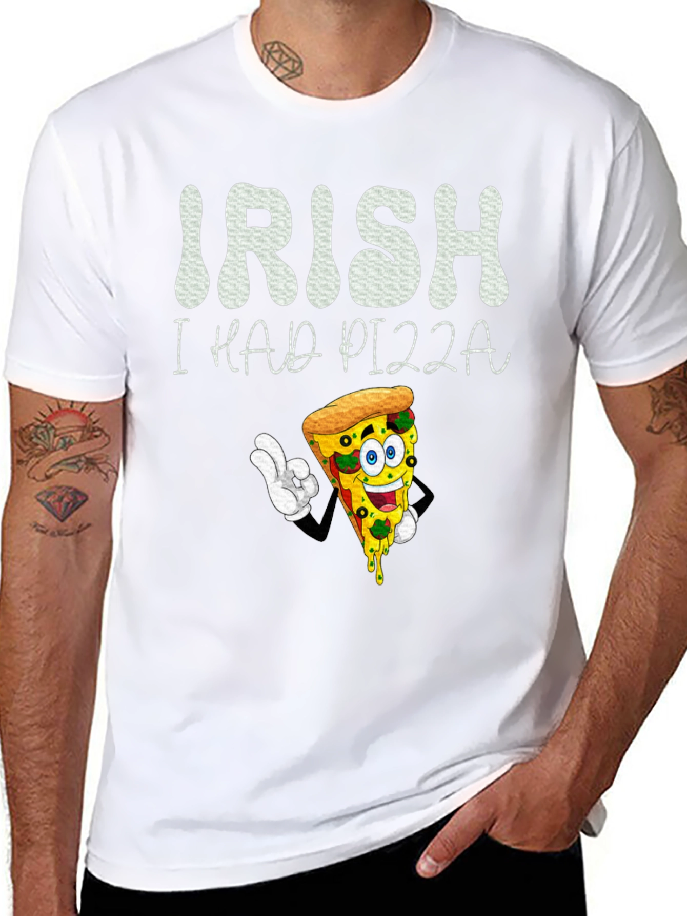 Black Irish I Had Pizza T-Shirt view 8