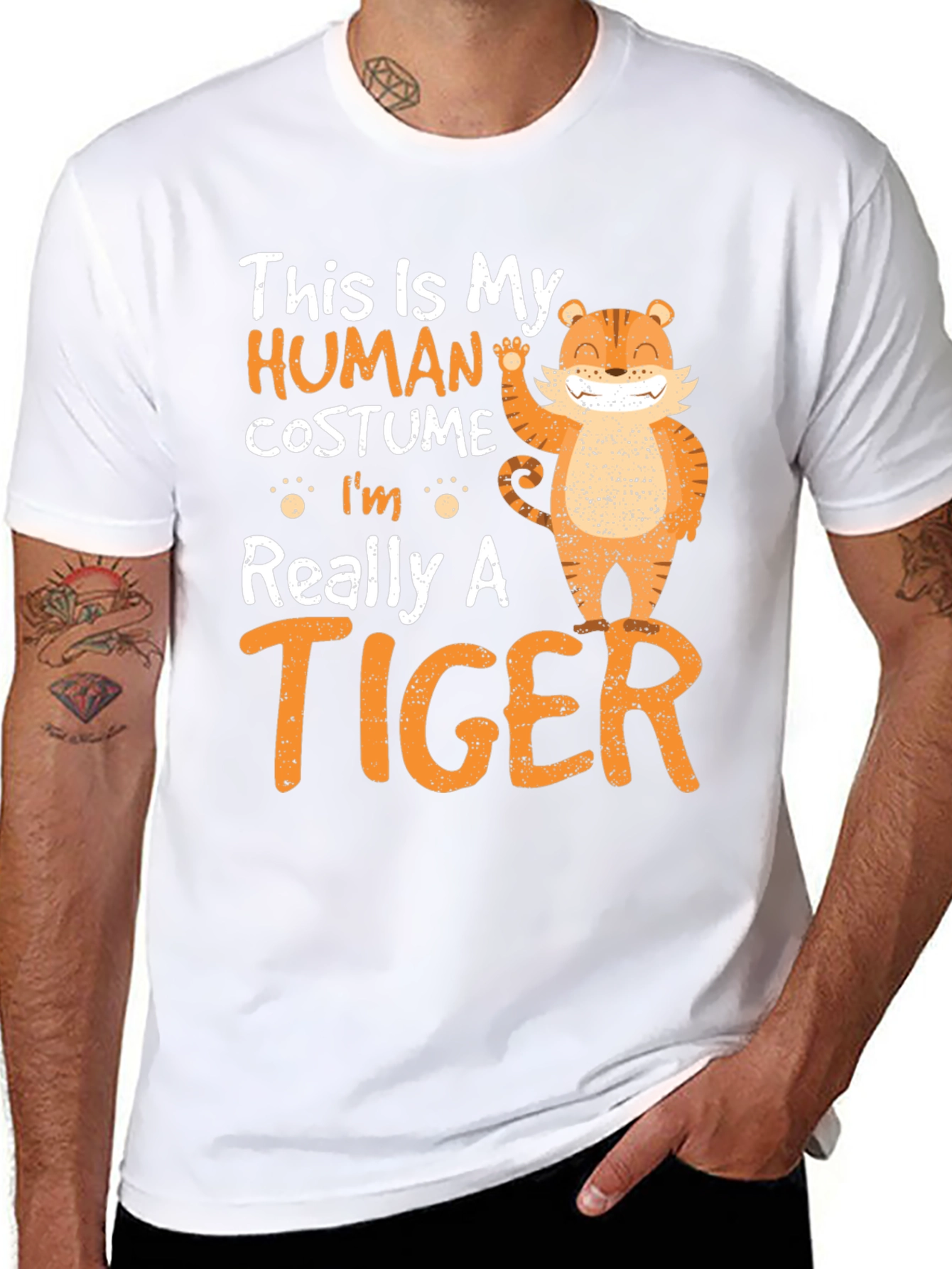 Black Human Costume Tiger T-Shirt view 8
