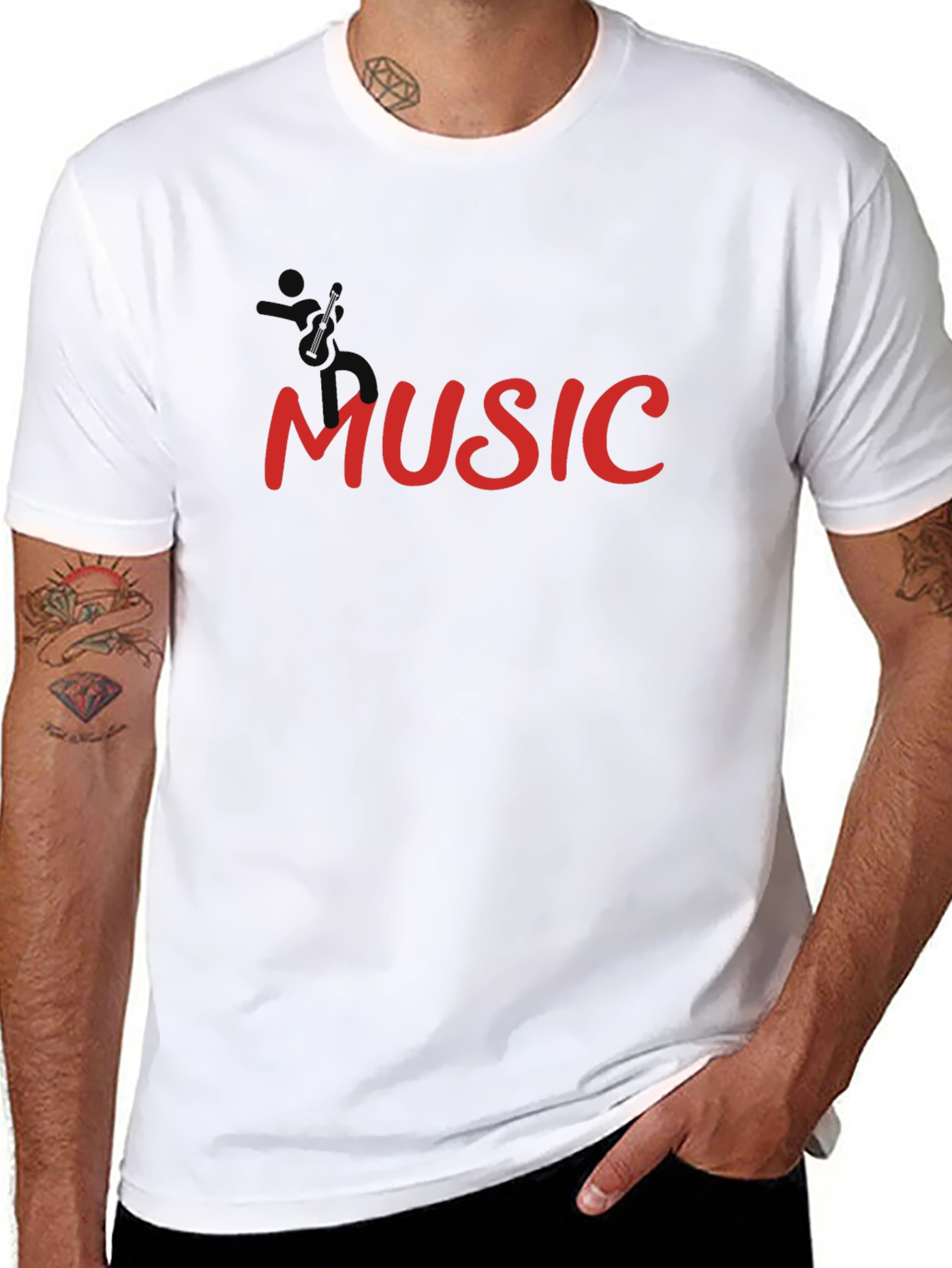 Black Music Graphic Black T-Shirt view 8