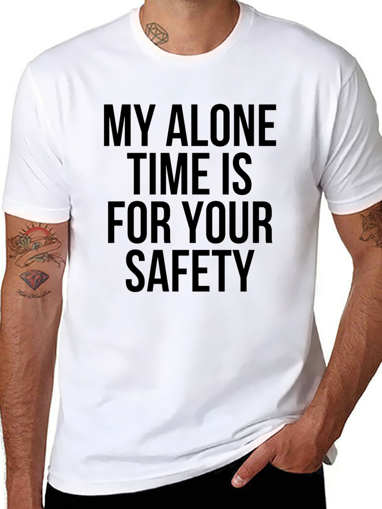 Black My Alone Time Is For Your Safety Men's T-Shirt view 8