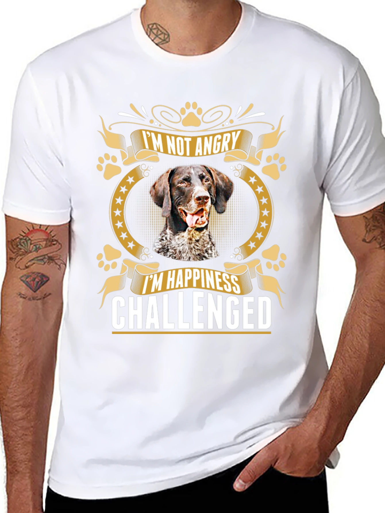 Black I'm Not Angry Dog T-Shirt view 8
