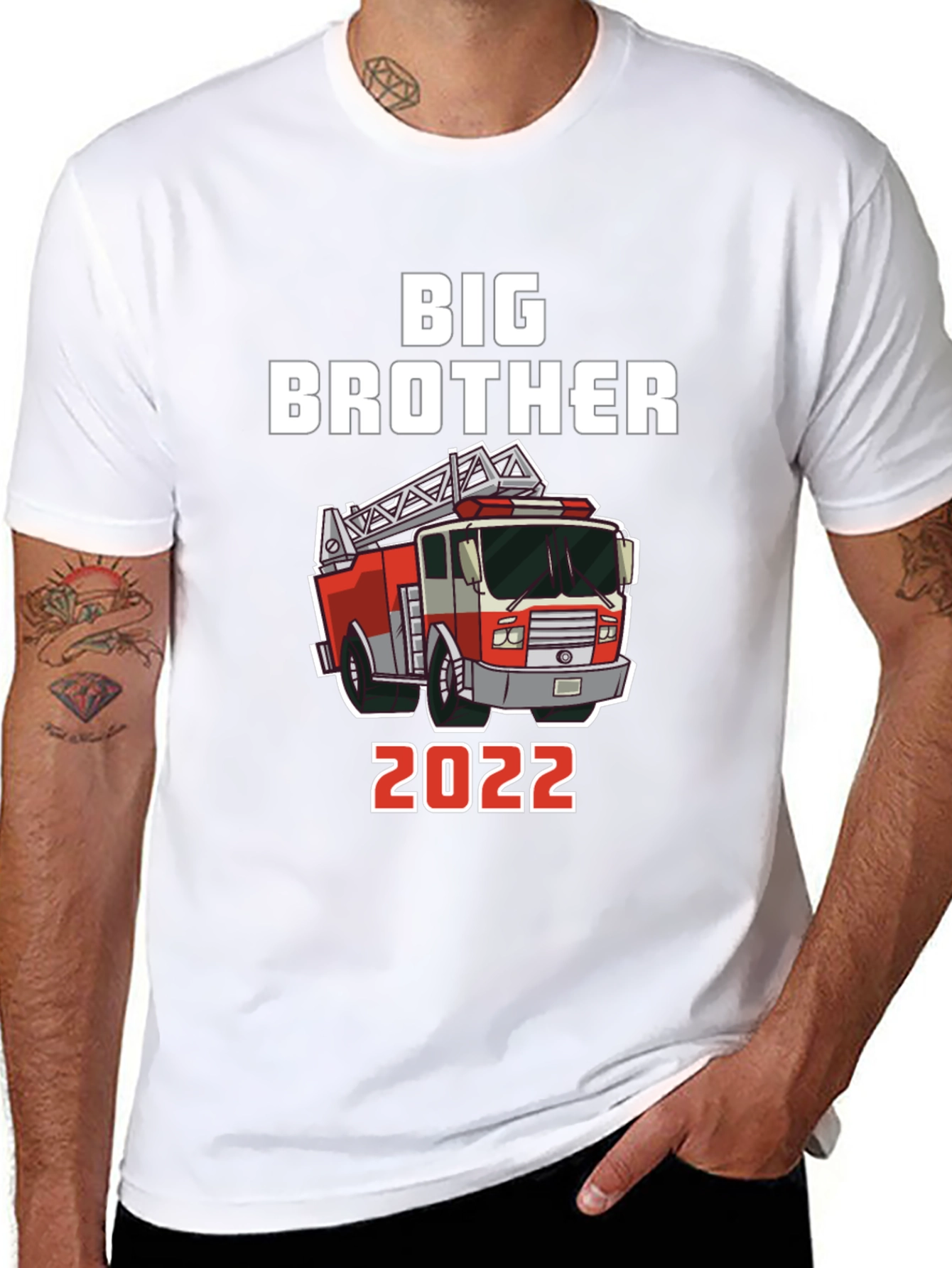 Black Big Brother Fire Truck 2022 T-Shirt view 8