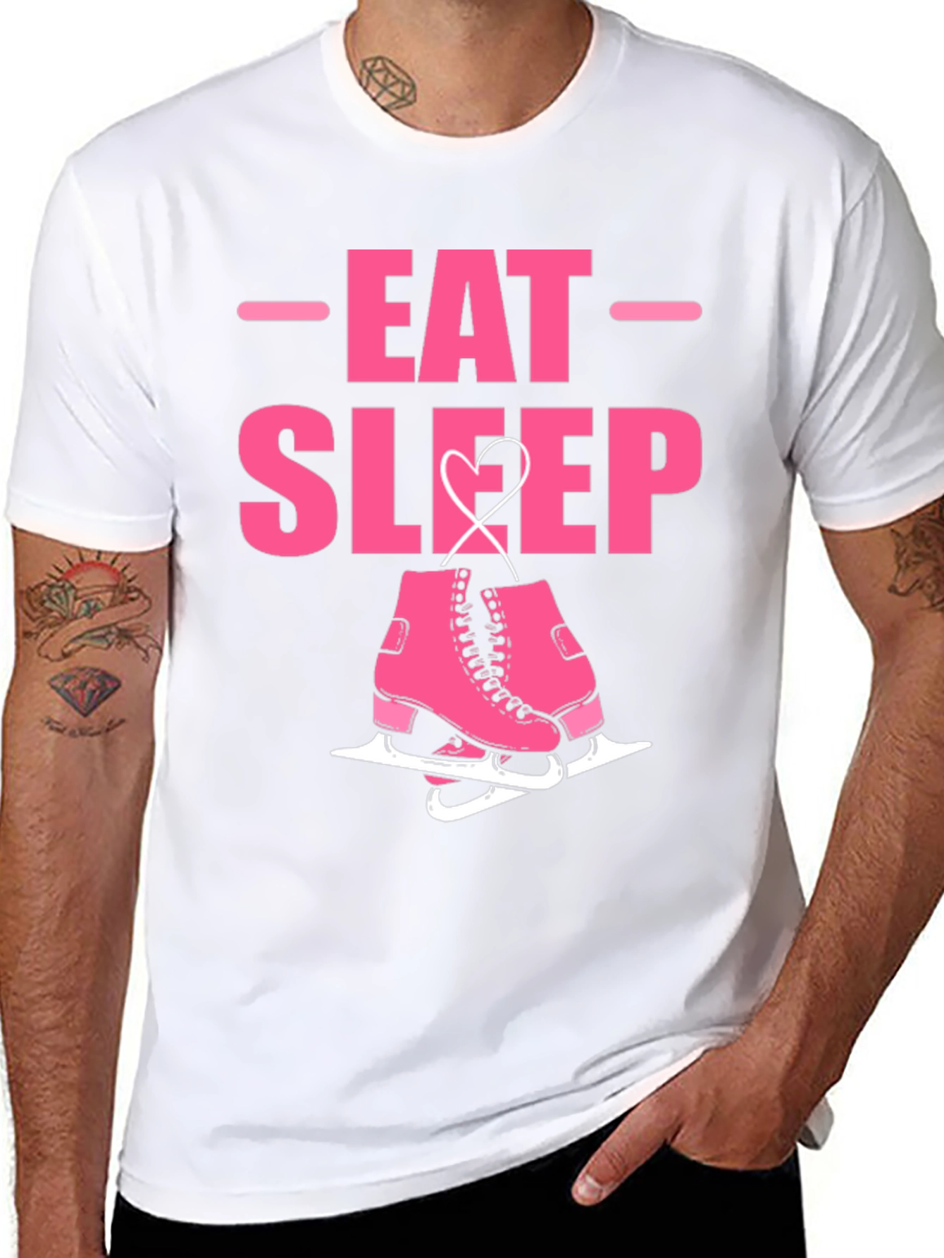 Black Eat Sleep Skate Graphic Tee - Ice Skating T-Shirt view 8