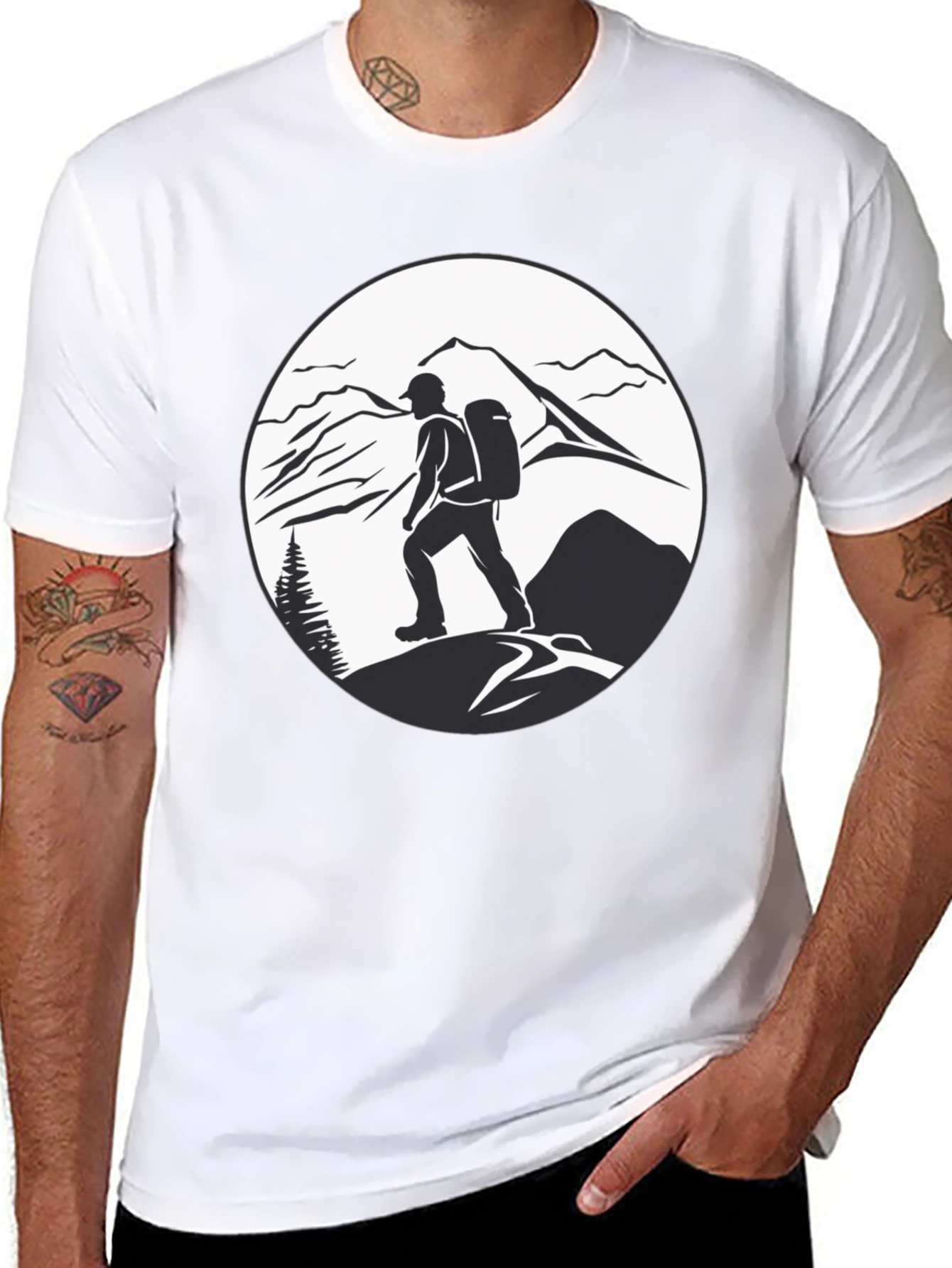 Black Mountain Hiker Graphic Tee - Adventure Ready Shirt view 8